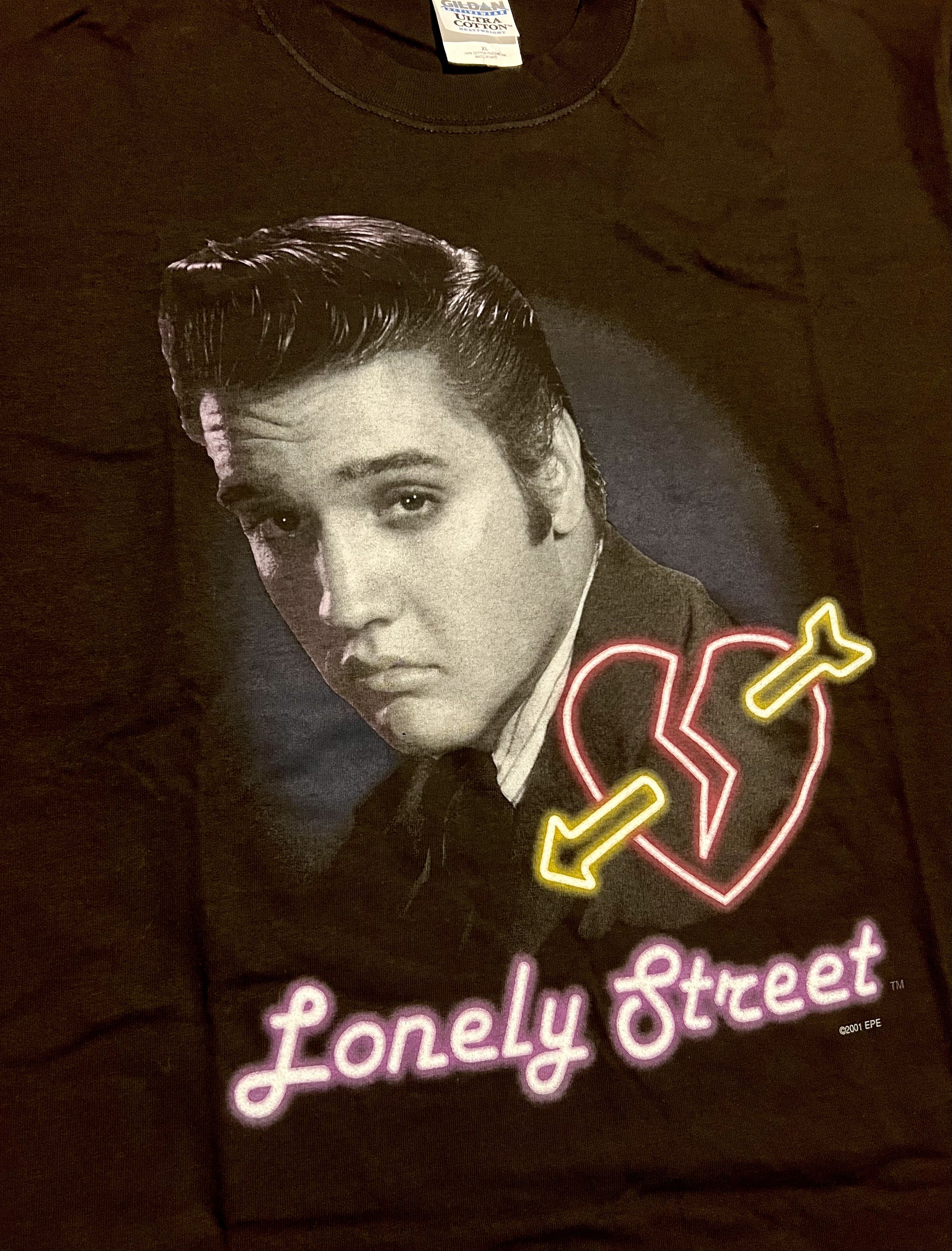 Gildan Elvis Presley Lonely Street '01 Y2K Vintage Graphic T-Shirt Size US XL / EU 56 / 4 - 2 Thumbnail