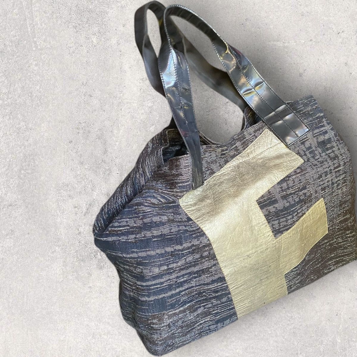 Issey Miyake Issey Miyake Fall 2000 F Leather Patch Tote Bag Size ONE SIZE - 2 Thumbnail