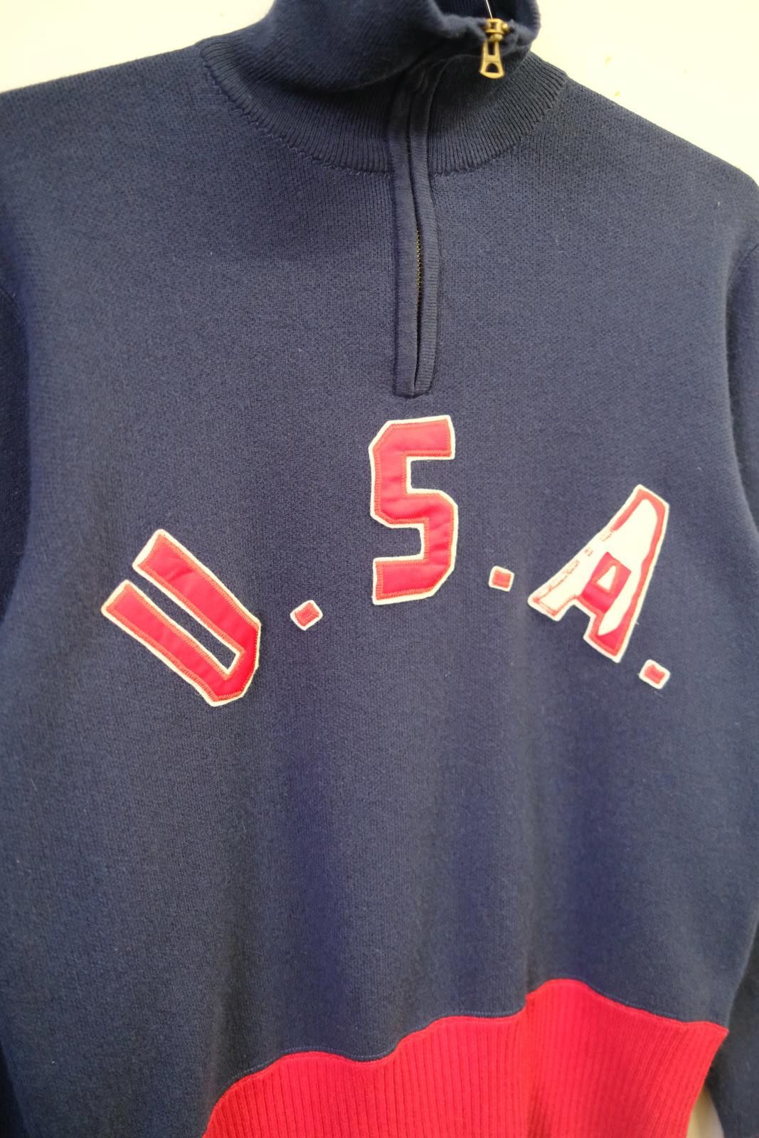 Polo Ralph Lauren 90's Polo Ralph Lauren U.S.A 22 Patch Quarter-Zip Sweater Size L / US 10 / IT 46 - 3 Thumbnail