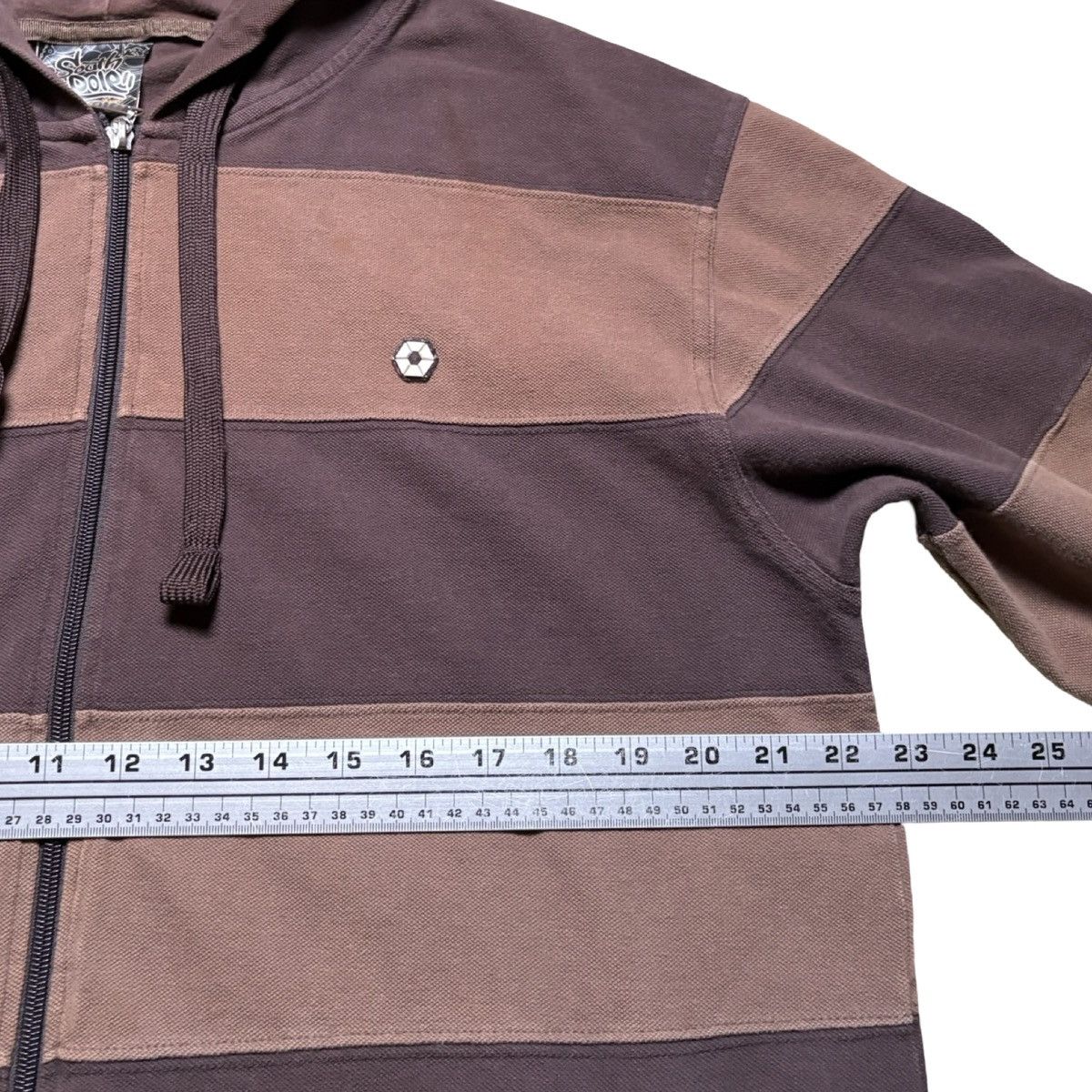 Southpole Vintage Southpole Hoodie Mens L Brown Beige Full Zip Striped Size US L / EU 52-54 / 3 - 4 Thumbnail