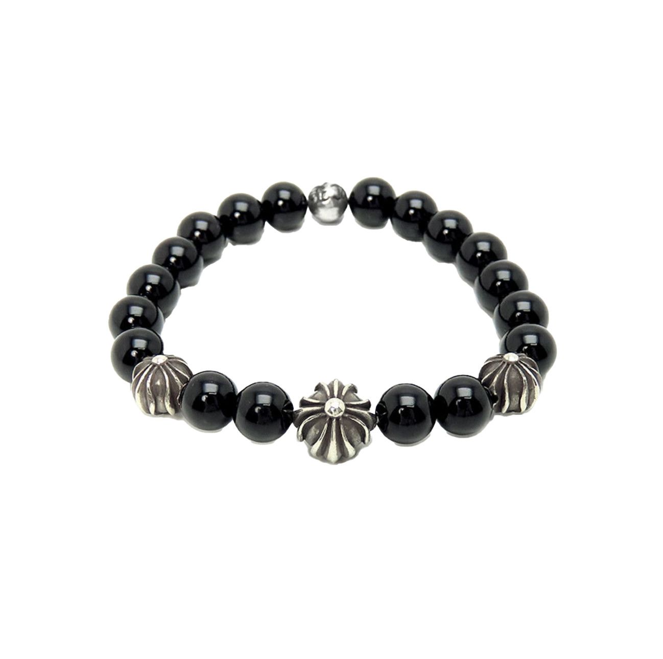 Chrome Hearts CHROME HEARTS 6MM CROSS BALL BLACK BEADS BRACELET Size ONE SIZE - 1 Thumbnail