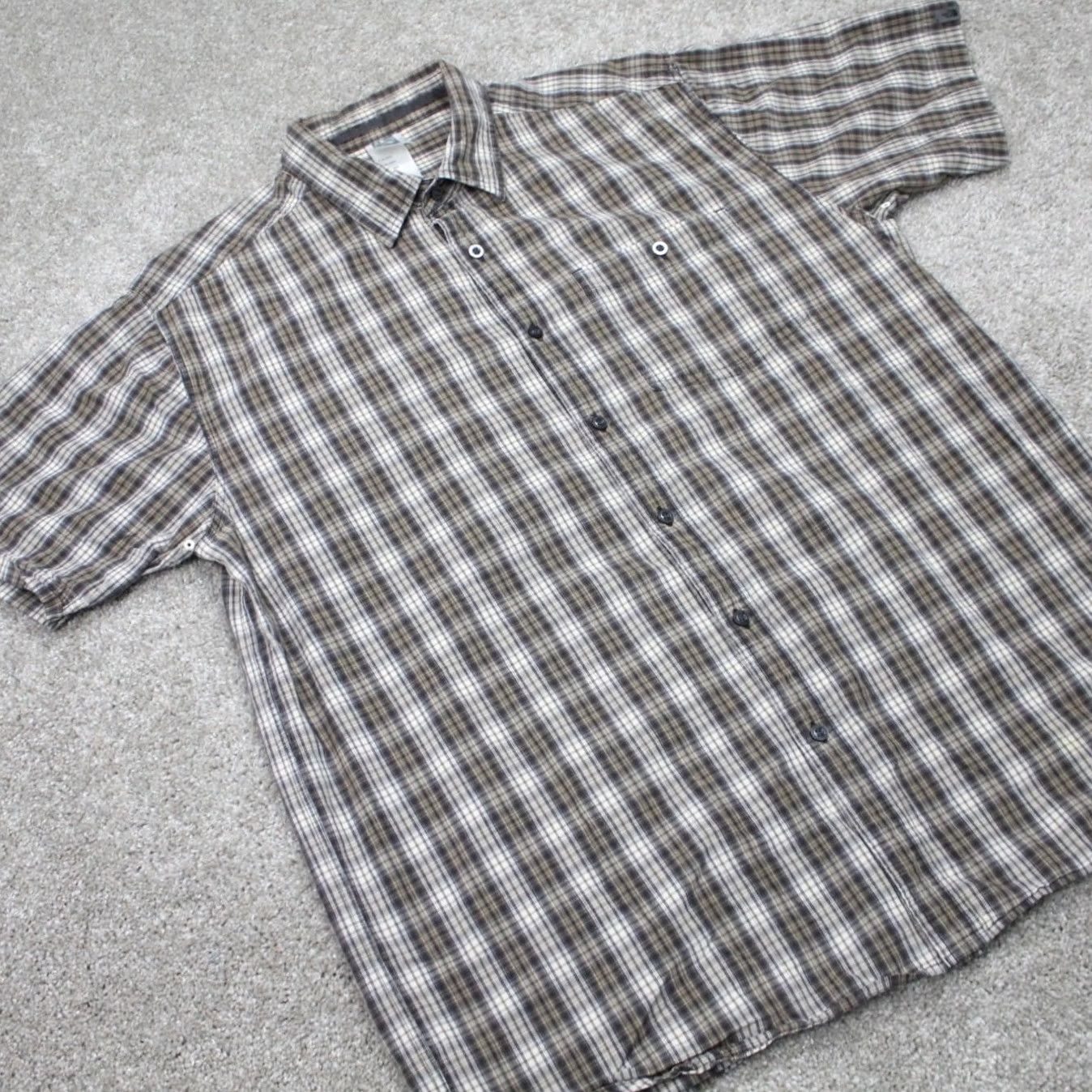The North Face The North Face Shirt Men XL Brown/White Plaid 100% Cotton Short Sleeve Button Up Size US XL / EU 56 / 4 - 5 Thumbnail