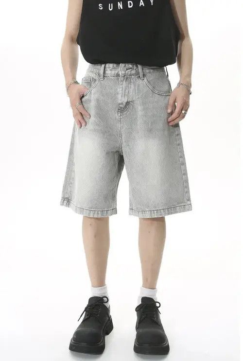 Jean Streetwear Loose Mid High Waist Jorts Shorts y2k Size US 32 / EU 48 - 1 Thumbnail