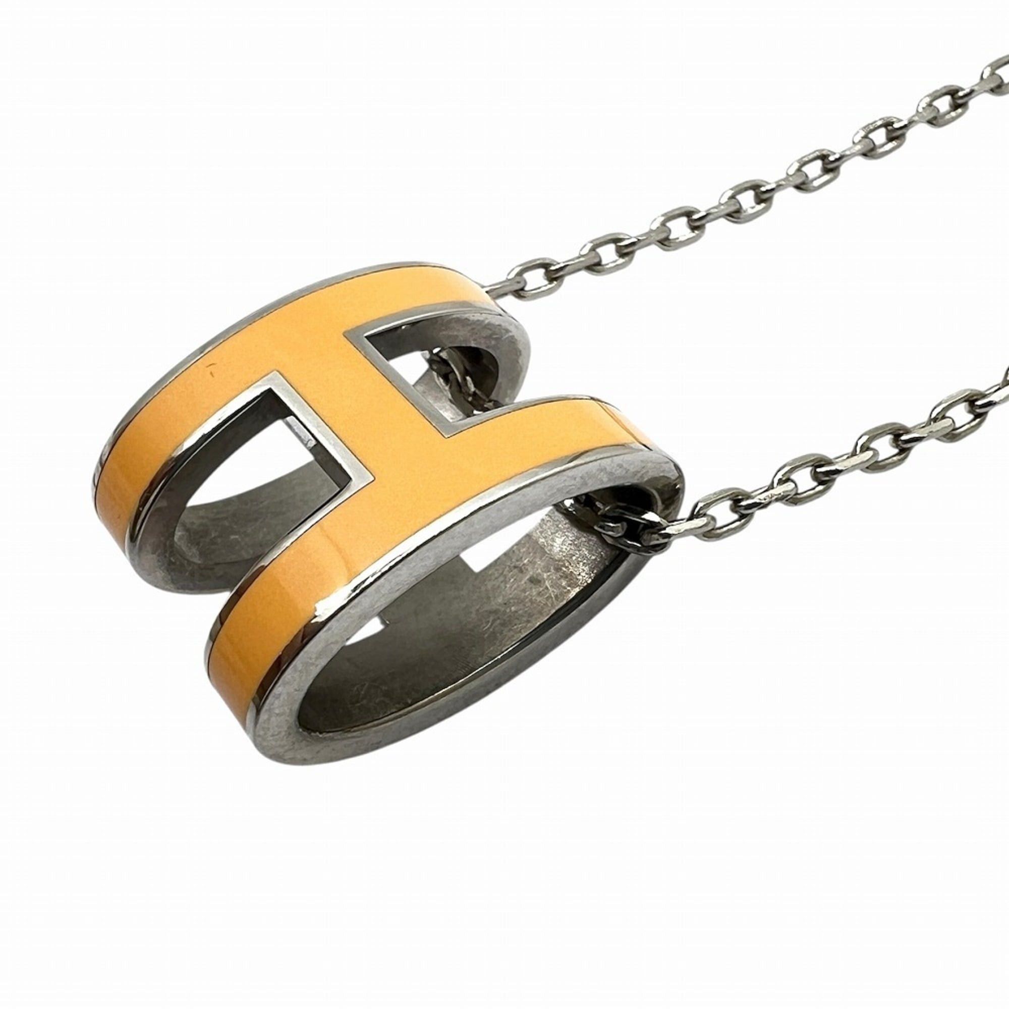 Hermes HERMES Pop Ash Necklace H Metal Ivory White Women's Size ONE SIZE - 1 Thumbnail