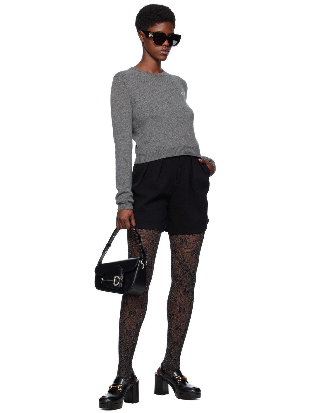 Gucci o1la5ras0526 Wool Cashmere Sweater With Embroidery in Grey Size XL / US 12-14 / IT 48-50 - 4 Thumbnail