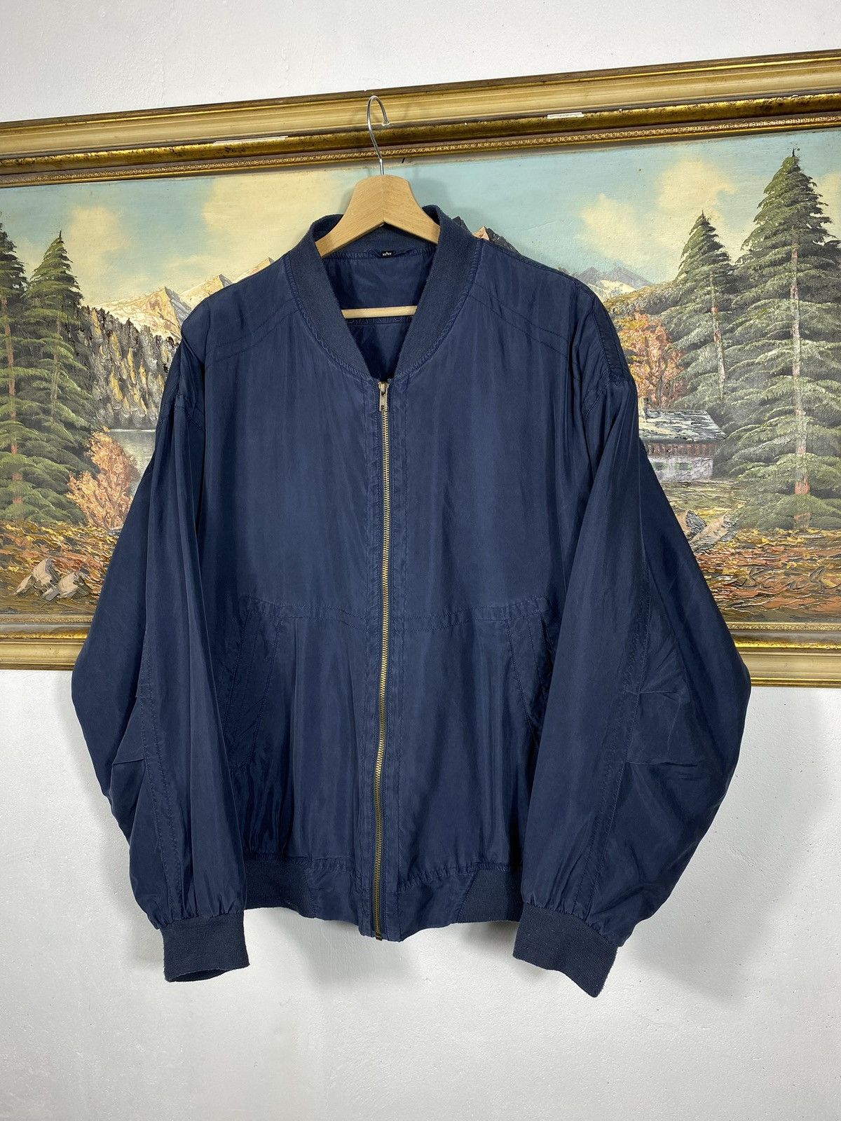Vintage Vintage 90s Baggy Oversize Silk Bomber Jacket Avant Garde Size US L / EU 52-54 / 3 - 2 Thumbnail