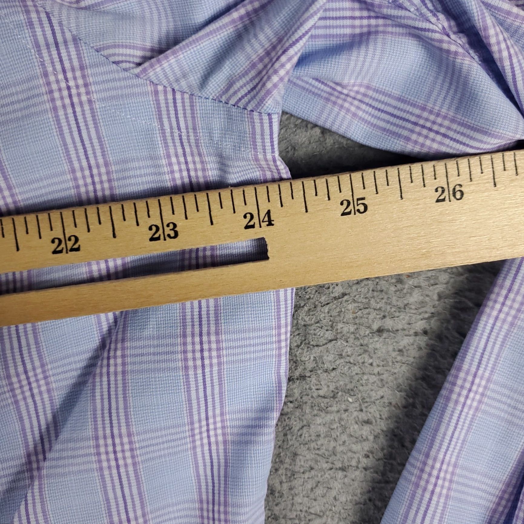 David Donahue David Donahue Shirt Mens 17.5 Blue Plaid Dress Button Size 46R - 5 Thumbnail
