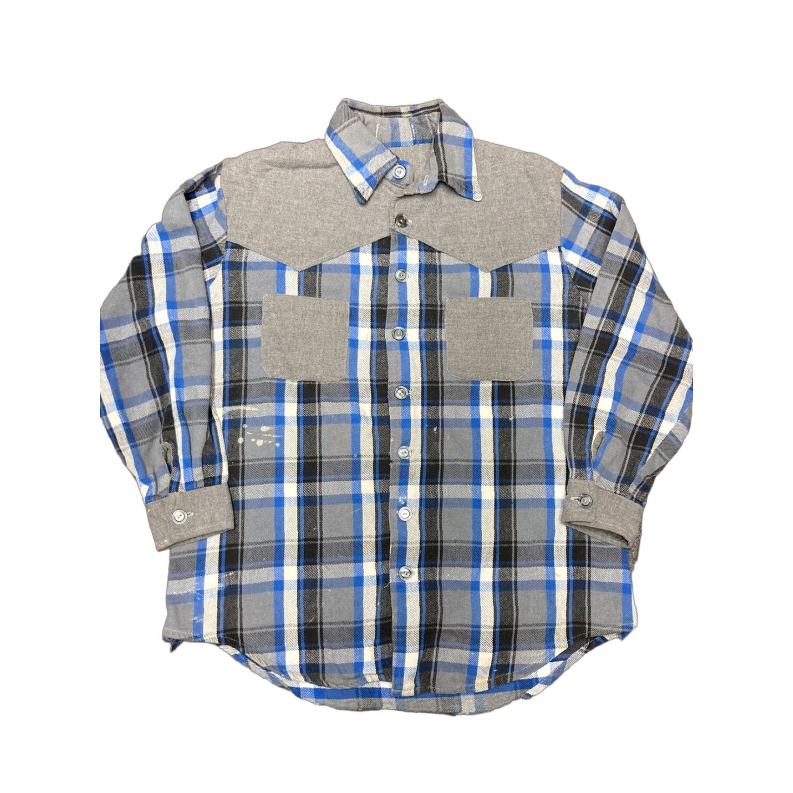 Vintage Vintage 60s heavy flannel button shirt 100% cotton 1960s checkered stripe XL Gray Mens Shirt Long Sleeve Button-Up 60s Vintage 100% Cotton Flannel Size US XL / EU 56 / 4 - 1 Thumbnail