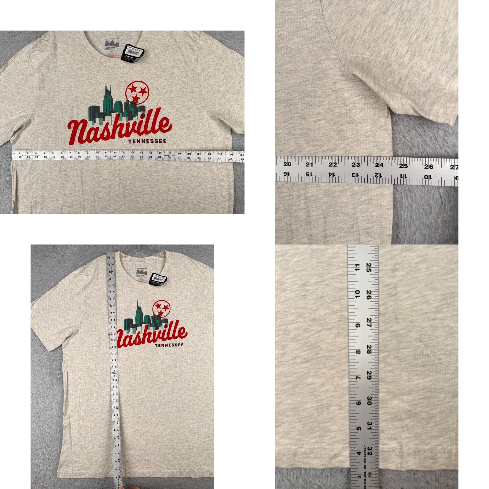 Vintage Nashville Grand Prix Shirt Adult 2XL Beige Short Sleeve Crew Neck Indycar Legends Global Merchandise Men T-Shirt Racing Cars Sign Logo All Seasons Size US XXL / EU 58 / 5 - 8 Thumbnail
