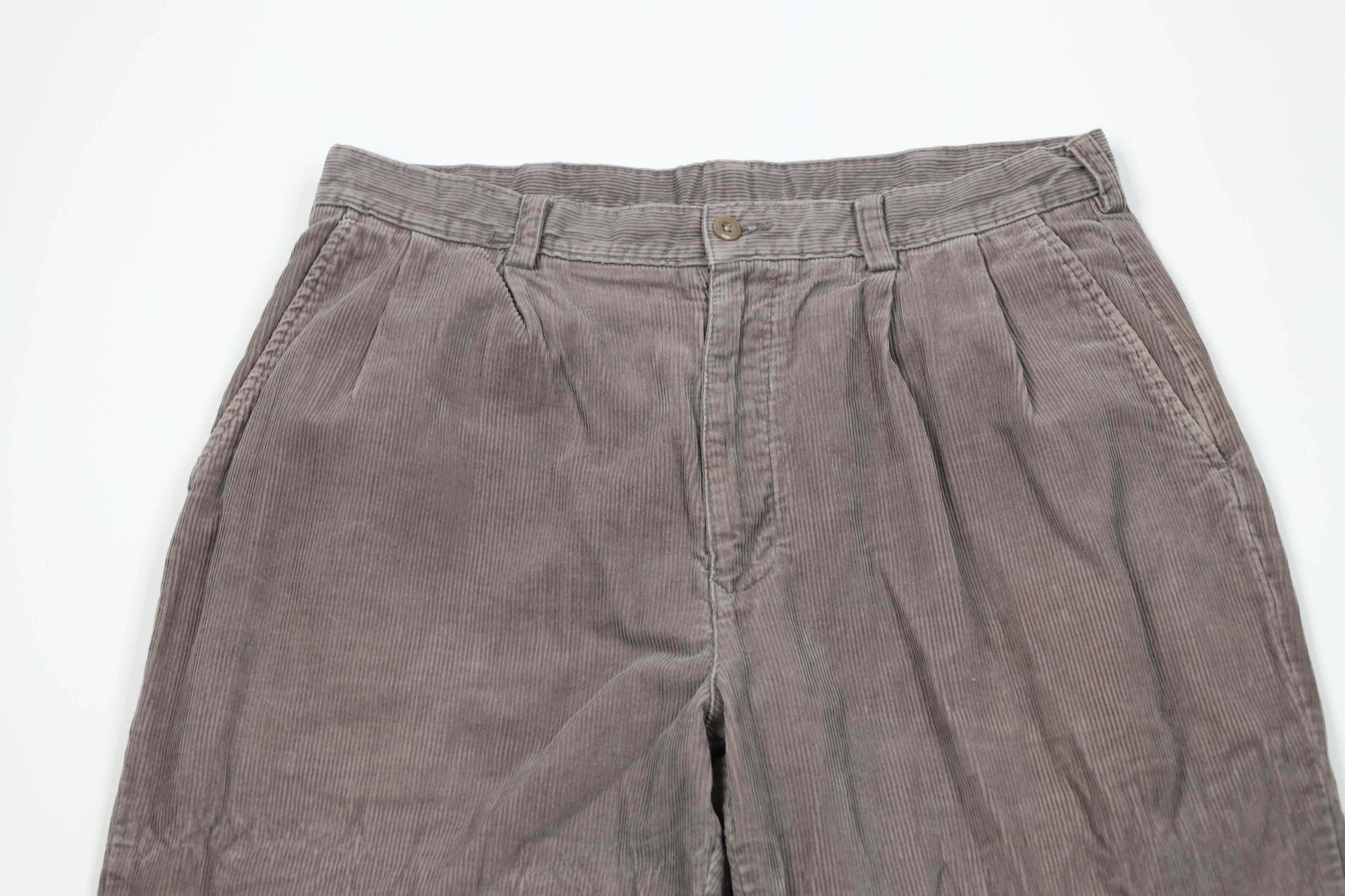 Vintage Vintage 90s Streetwear Cuffed Wide Leg Corduroy Chino Pants Size US 34 / EU 50 - 2 Thumbnail