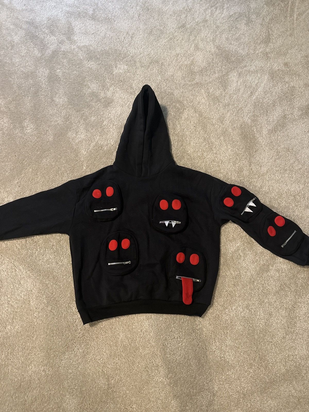 Other Syckli Edward Skeletrix Black Multi Faced Hoodie | Grailed