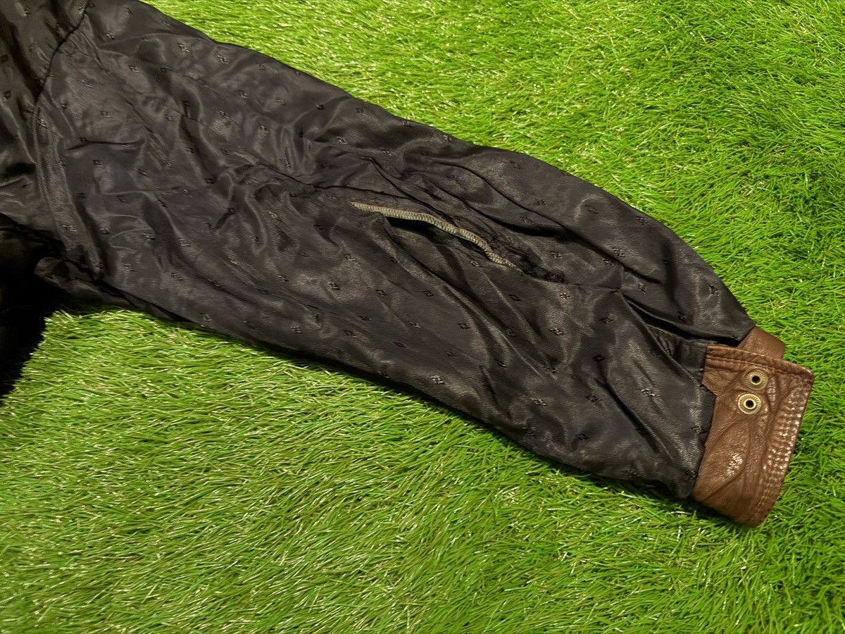 Remy VTG Remy Soft Leather Bomber Jacket Blk Brown Double Collar Size US L / EU 52-54 / 3 - 8 Thumbnail
