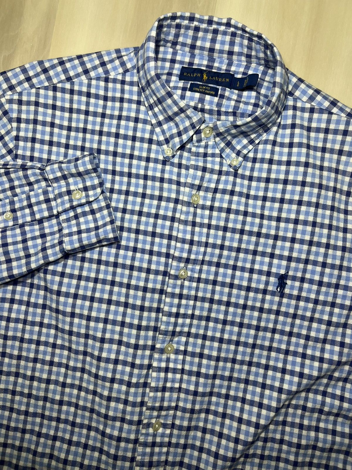 Polo Ralph Lauren Polo Ralph Lauren Slim Fit Stretch Oxford Gingham Check Blue Size US L / EU 52-54 / 3 - 1 Thumbnail
