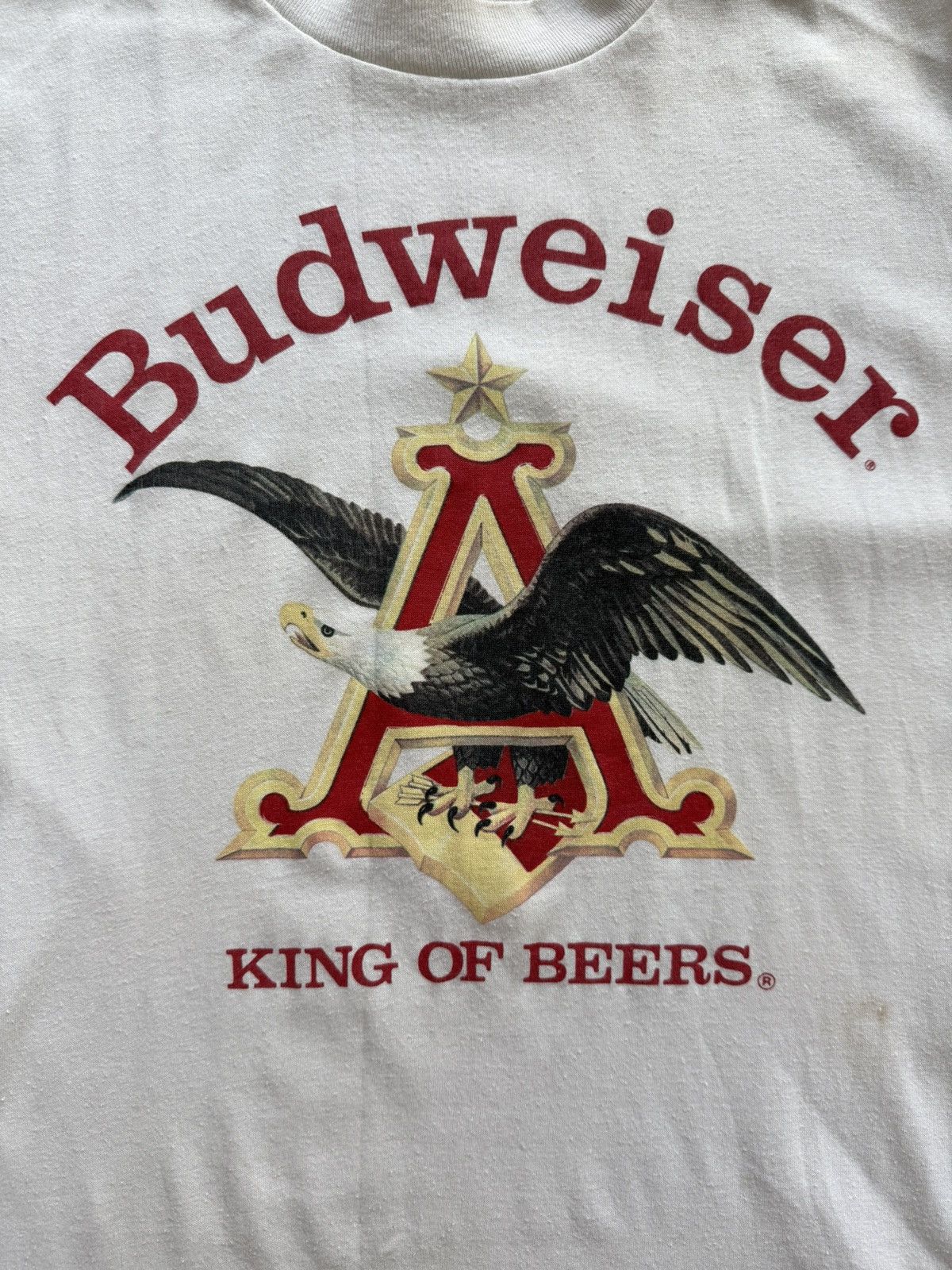 TEE JAYS Vintage 80’s Budweiser King of Beers Eagle Logo Shirt Size US XL / EU 56 / 4 - 3 Thumbnail