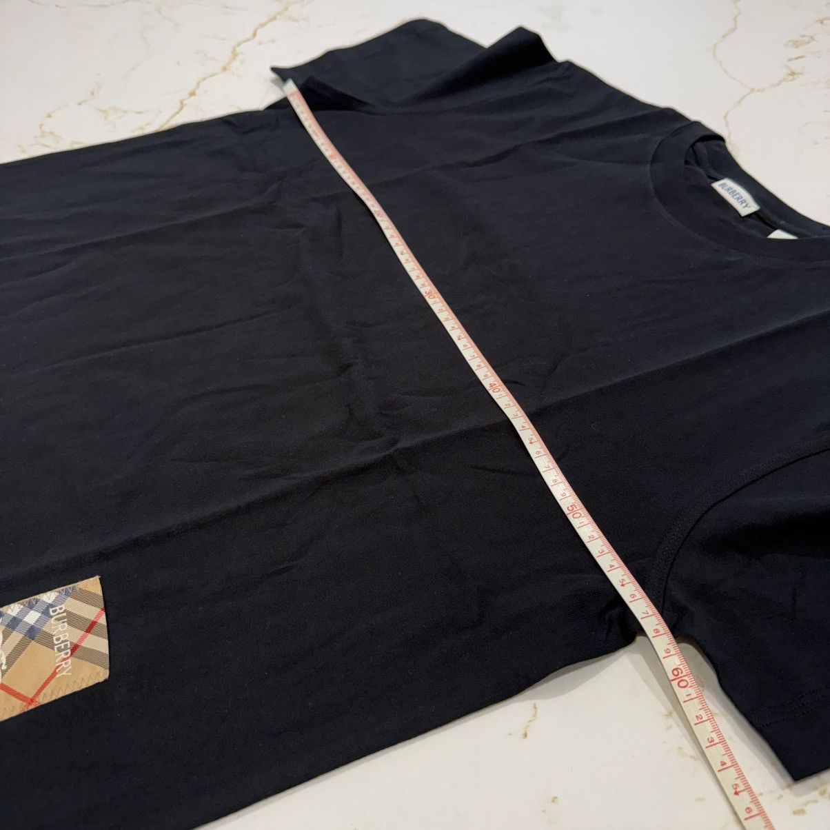Burberry Burberry Check Patch Cotton T-shirt Black Size Medium Size US M / EU 48-50 / 2 - 7 Thumbnail