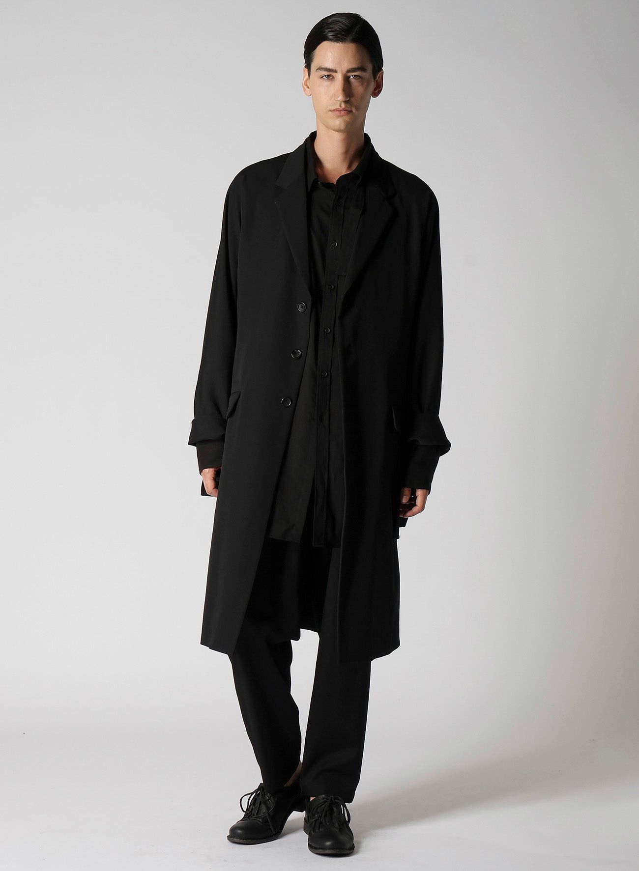 Yohji Yamamoto Yohji Yamamoto Pour Homme Wool TIED SLEEVE CUFF LONG JACKET Size US M / EU 48-50 / 2 - 3 Thumbnail