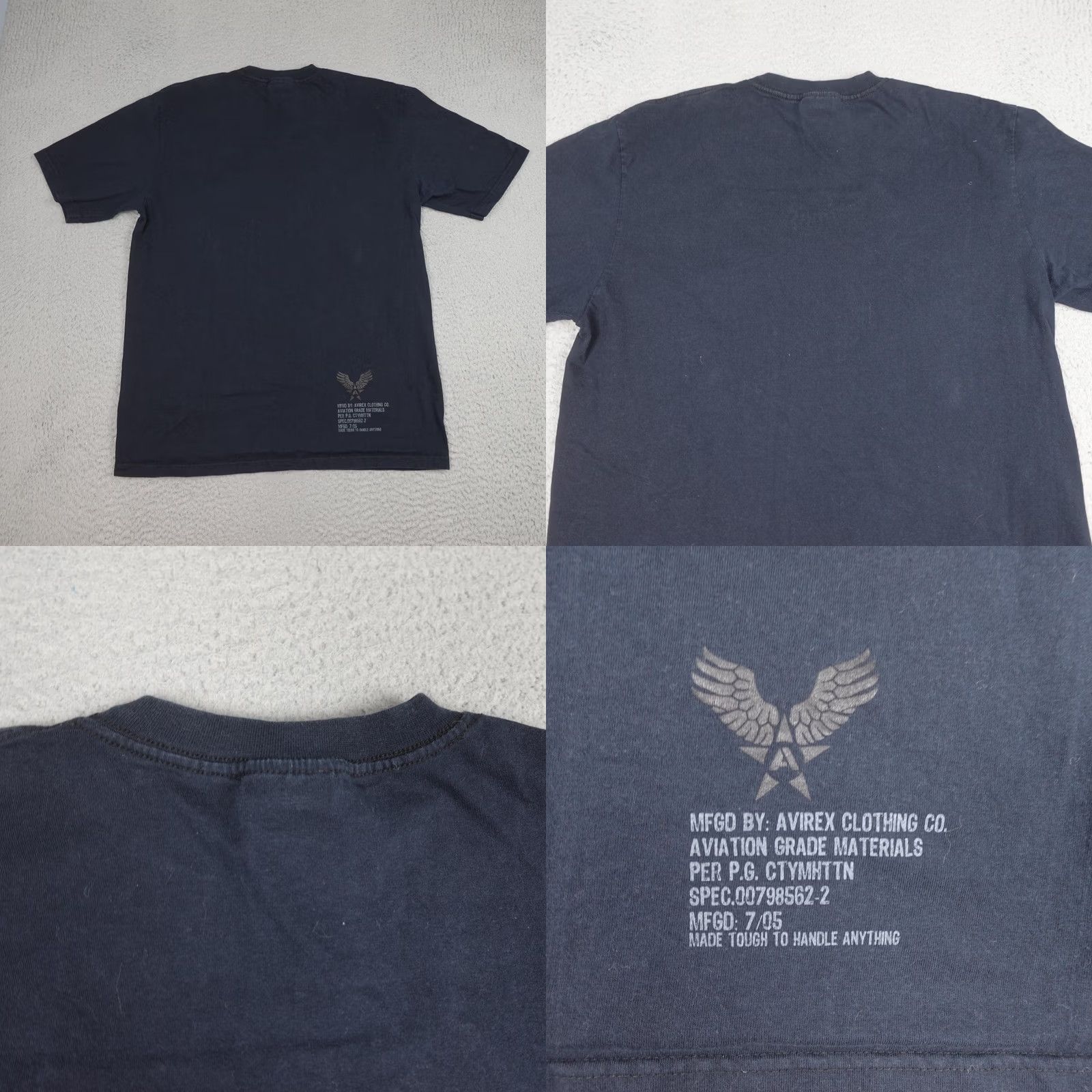 Avirex VINTAGE Avirex Shirt Mens XL Black Graphic Wings Logo Aviation Puff Print Y2K 90s Size US XL / EU 56 / 4 - 8 Thumbnail