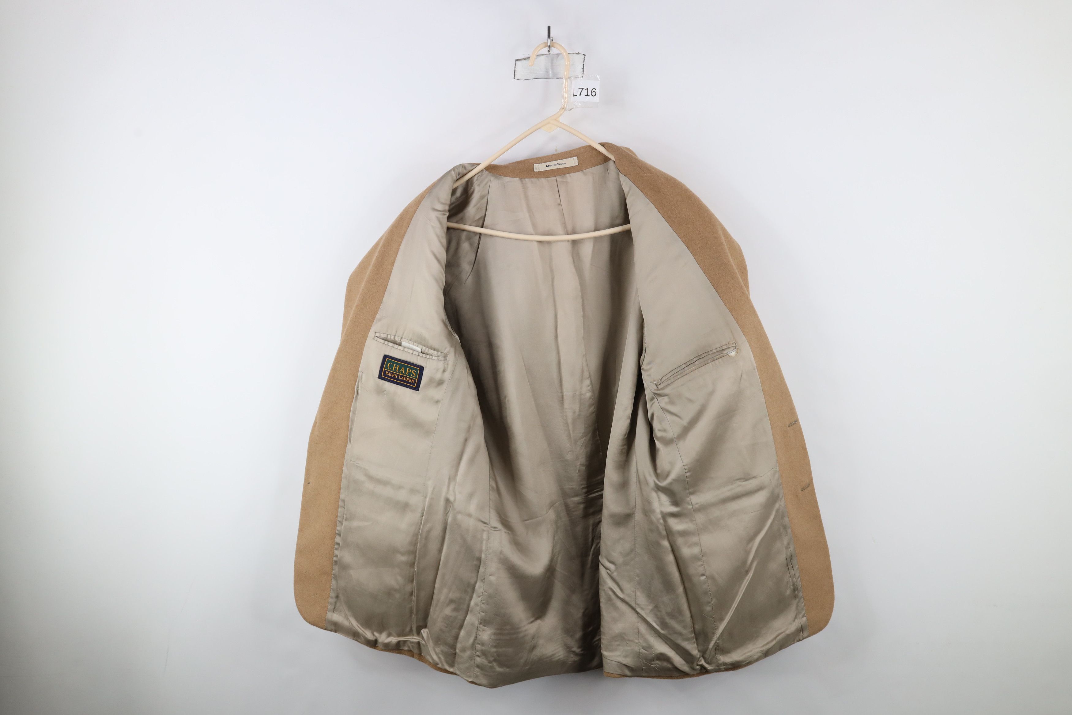 Ralph Lauren × Vintage Vintage 90s Chaps Ralph Lauren Camel Hair Blazer Suit Jacket Size US L / EU 52-54 / 3 - 8 Thumbnail