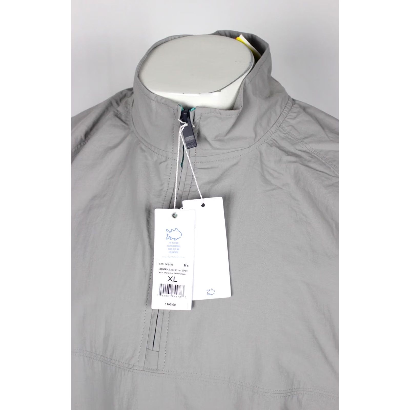 Southern Tide Sourthern Tide Men's Shoreline Performance Pullover XL Frost Grey 9825 Jacket Windbreaker Mock Neck Zip Pockets All Seasons Outdoor Size US XL / EU 56 / 4 - 5 Thumbnail
