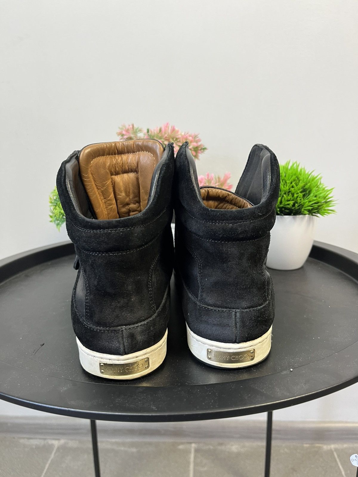 Jimmy Choo Jimmy Choo Tokyo Glitter Metallic Nappa High Top Sneakers Size US 8 / IT 38 - 3 Thumbnail