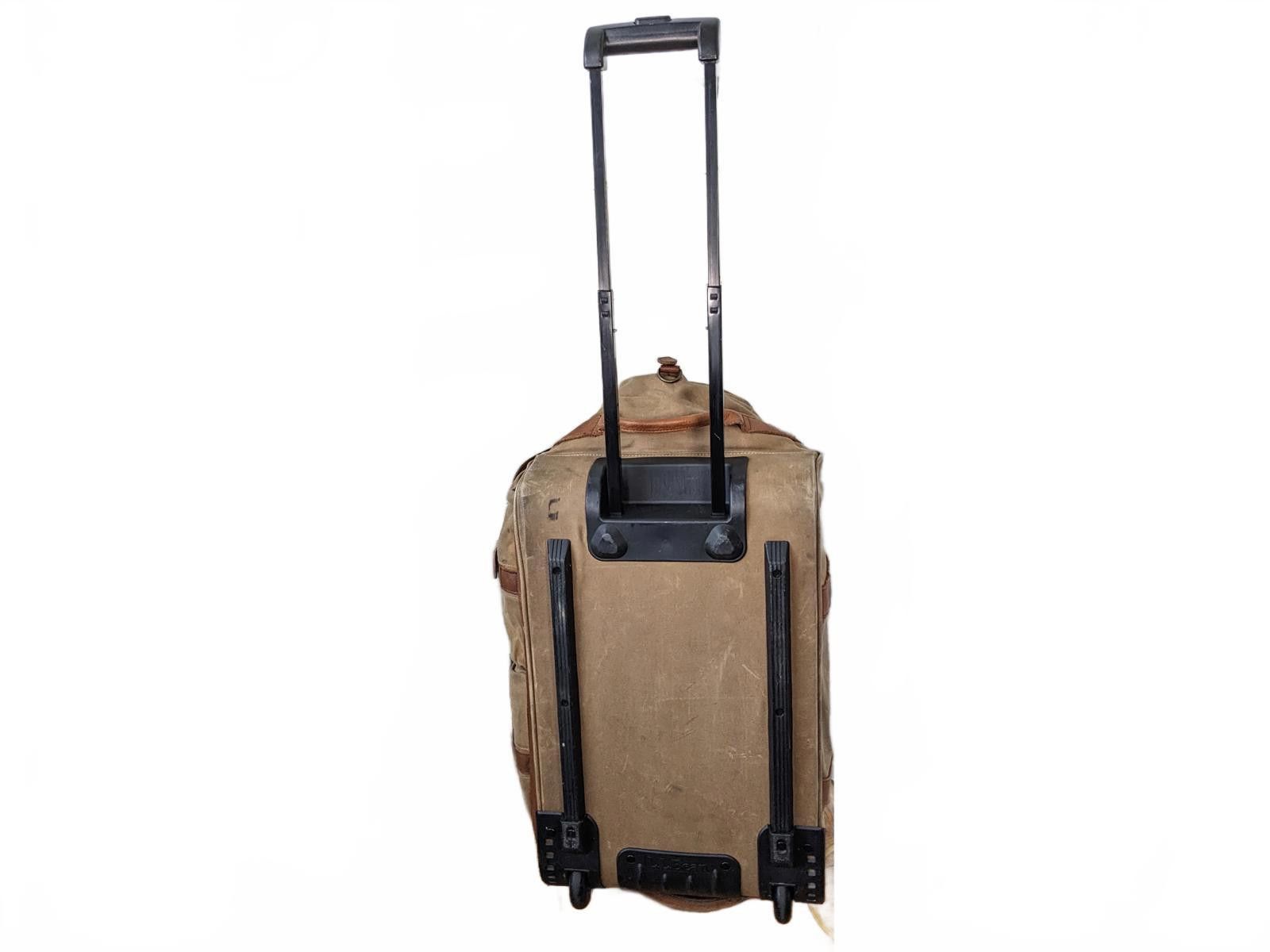 L.L. Bean L.L.Bean Rolling Duffel Bag Brown Canvas 1990 Carry-on China Size ONE SIZE - 3 Thumbnail