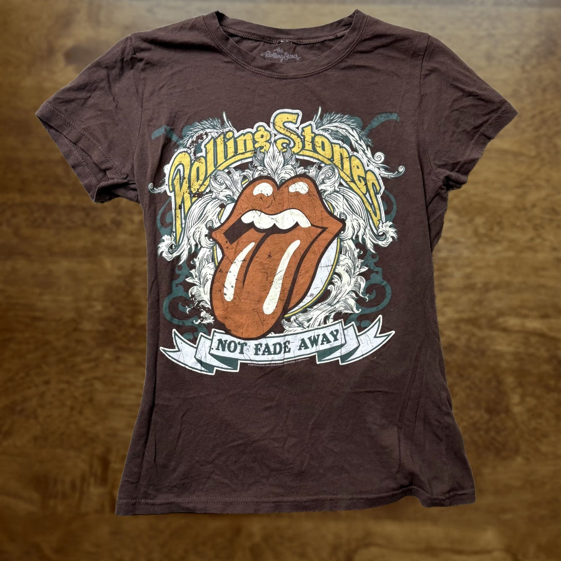 Vintage Rolling Stones Womens L Brown Short Sleeve Graphic Shirt - Vintage Size L / US 10 / IT 46 - 1 Thumbnail