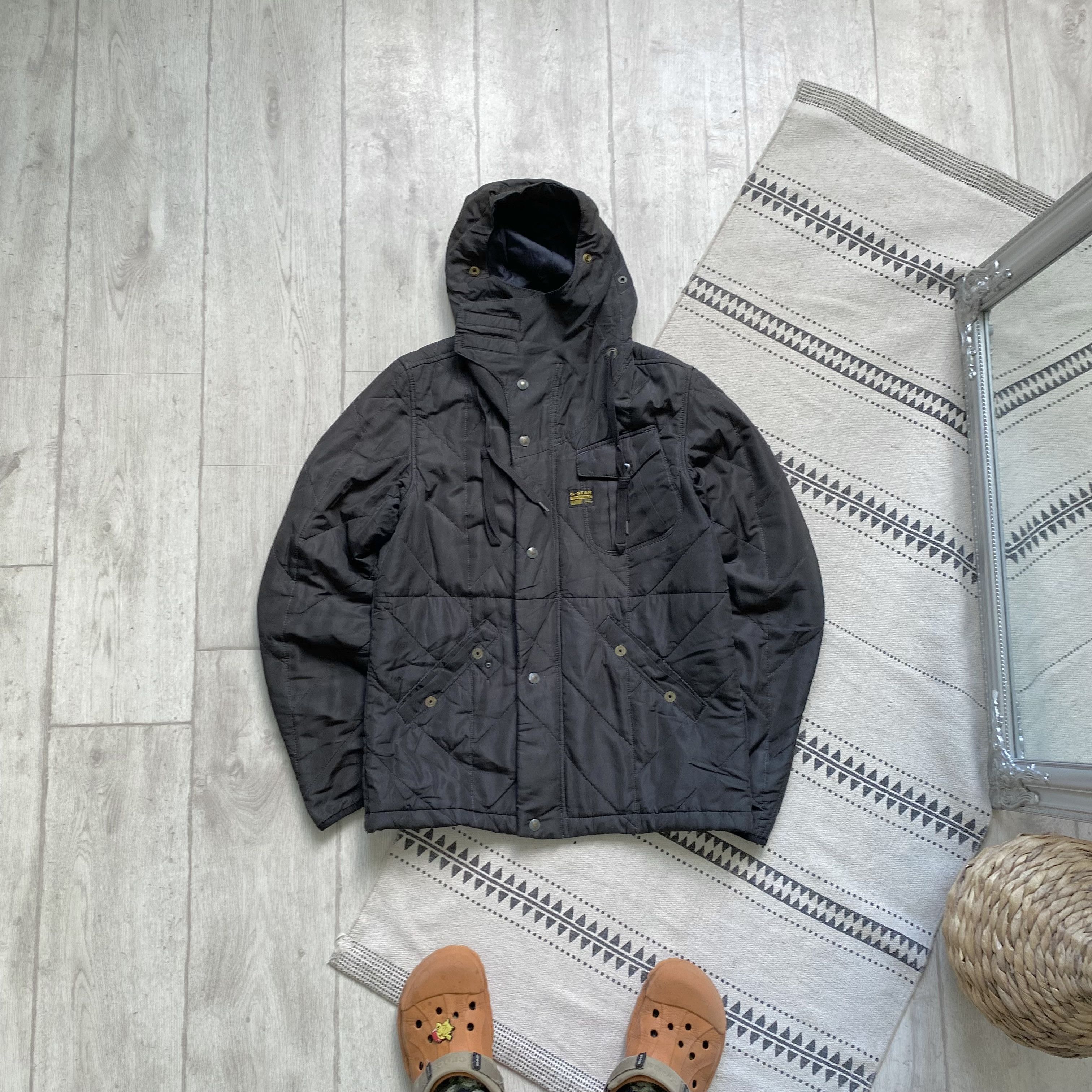 Vintage G-Star Raw jacket hooded overshirt. Dark Gray