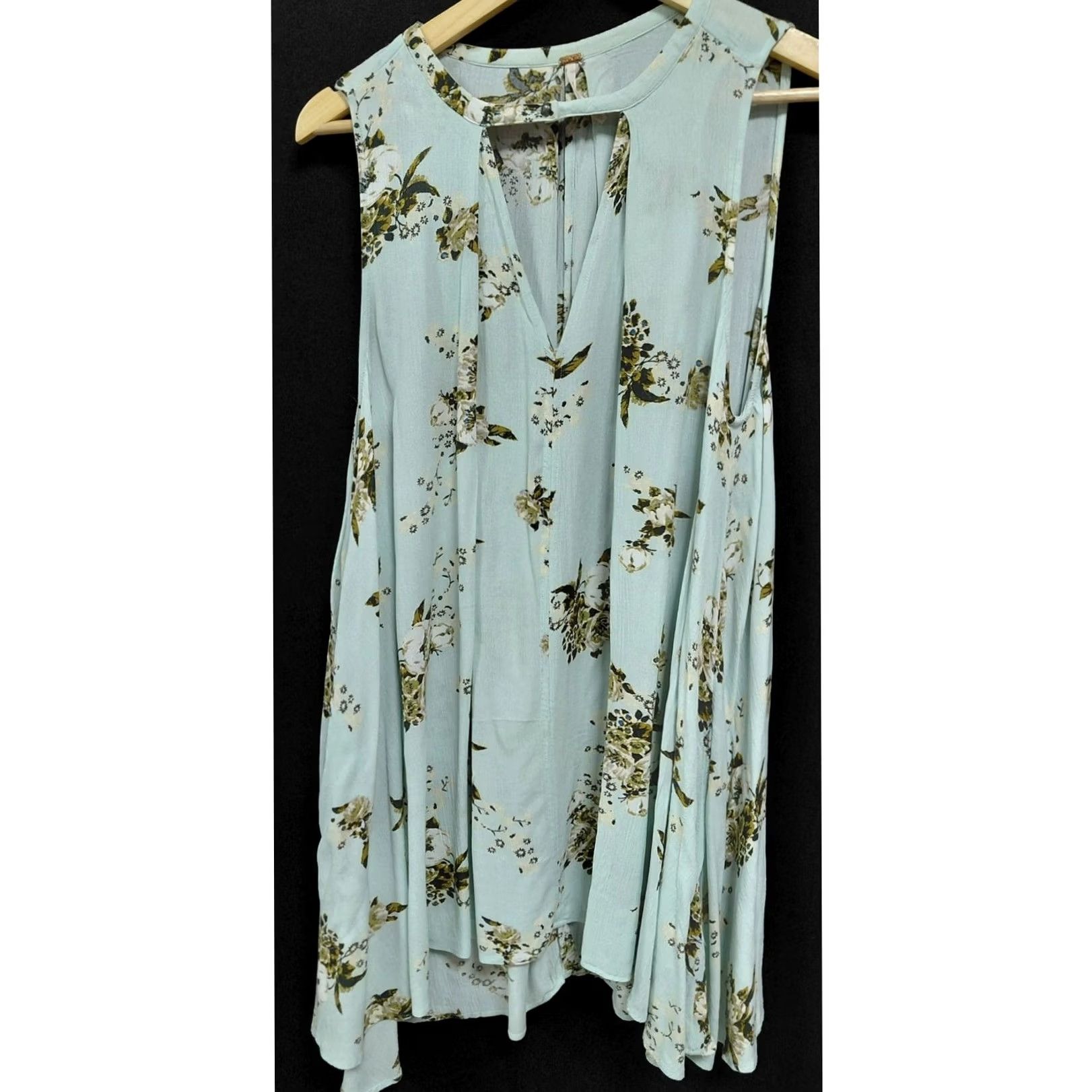 Free People Free People Floral Sleeveless Top Blue Lightweight Knee Length Women M Shirt Casual Travel 90s Floral Pattern Womens Size M / US 6-8 / IT 42-44 - 2 Thumbnail