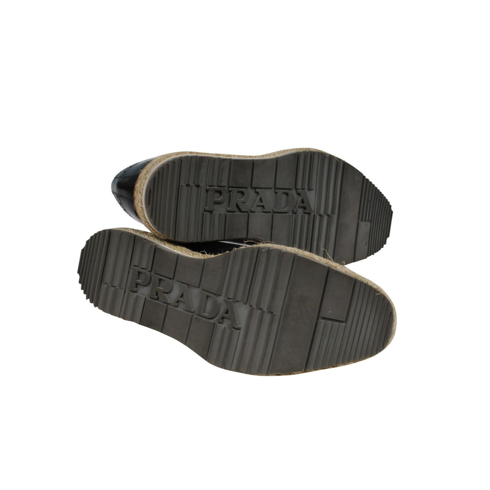 Prada Black Leather Espadrille Wingtip Platform Brogue - 01731 Size US 9.5 / EU 42-43 - 11 Thumbnail