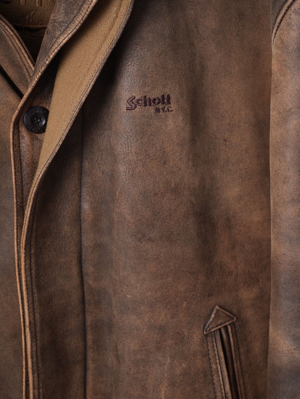 Schott Schott leather coat jacket cowhide XL Size US XL / EU 56 / 4 - 2 Thumbnail
