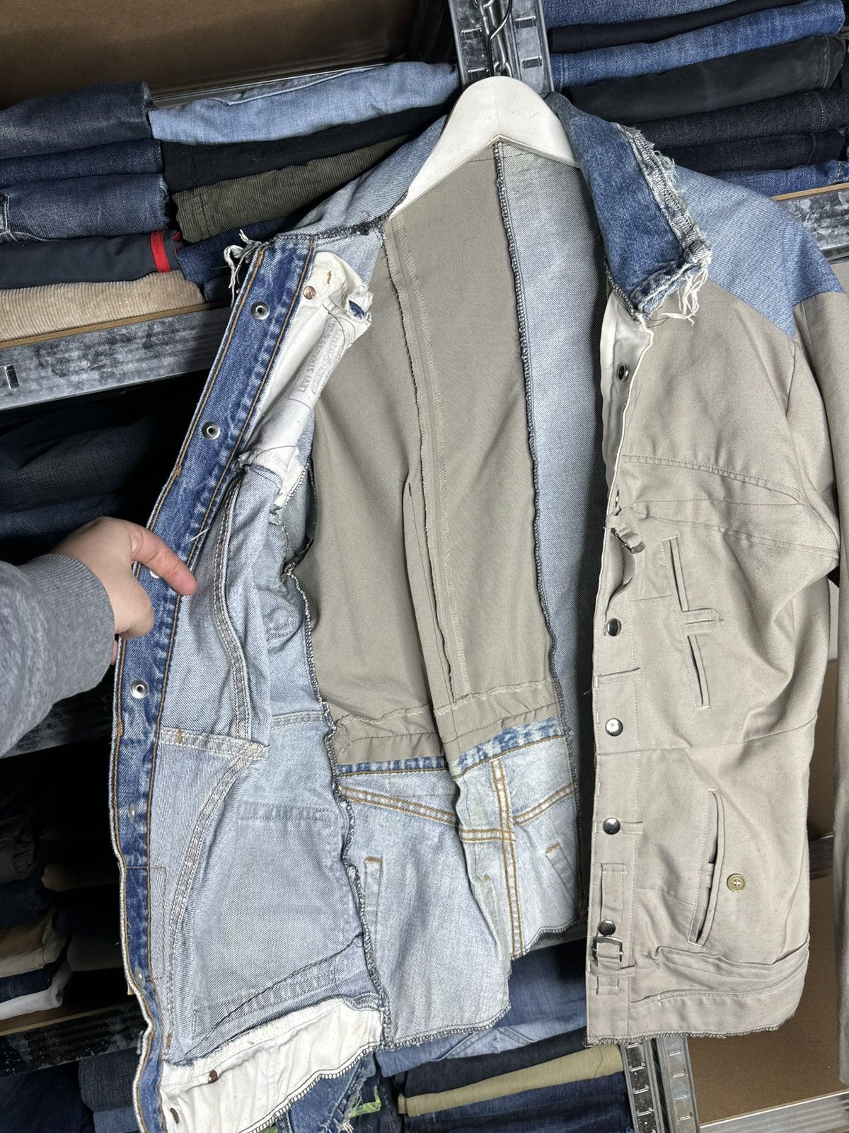 Levi's 1:1 Custom Levi's Denim Military Pants Patchwork Jacket Size US L / EU 52-54 / 3 - 9 Thumbnail
