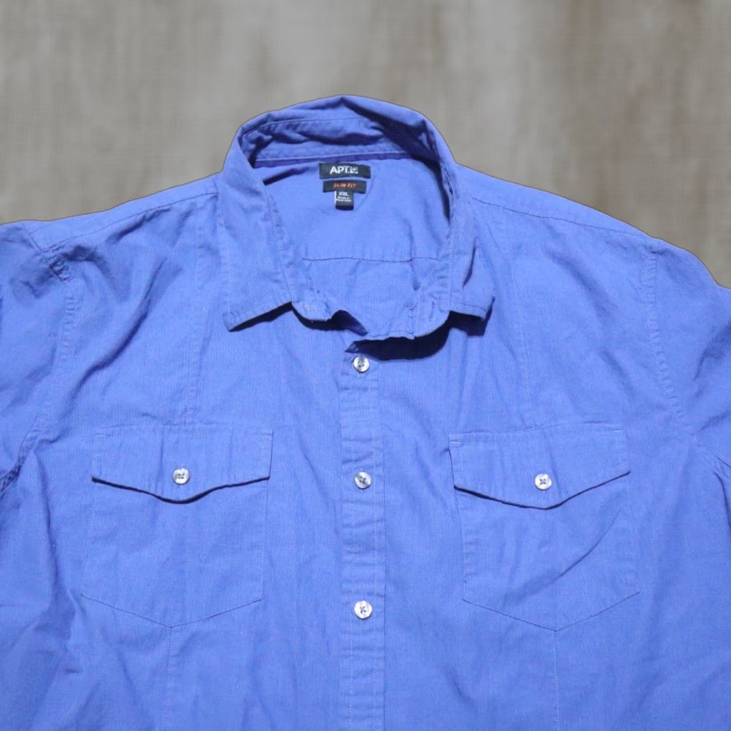 Apt. 9 Apt. 9 Shirt 2XL Adult Blue Button-Down Long Sleeve Spread Collared Made for Men Mens Size US XXL / EU 58 / 5 - 1 Thumbnail