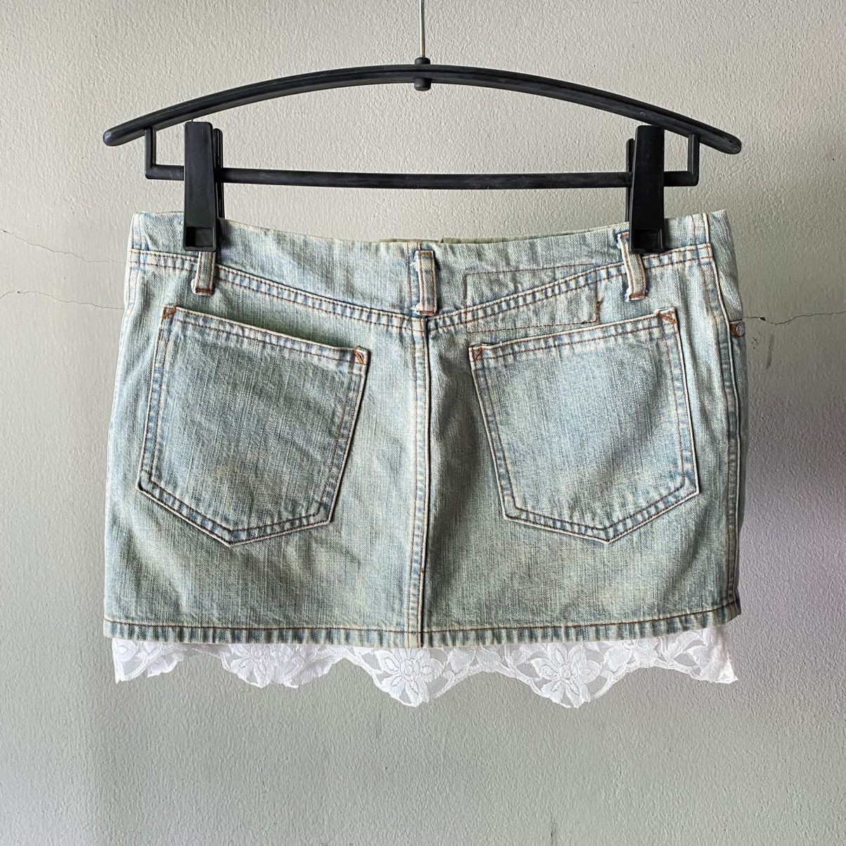 Jean Paul Gaultier JPG Jean Paul Gaultier Y2K Lace Trim Denim Skirt Size 36" / US 14 / IT 50 - 13 Thumbnail