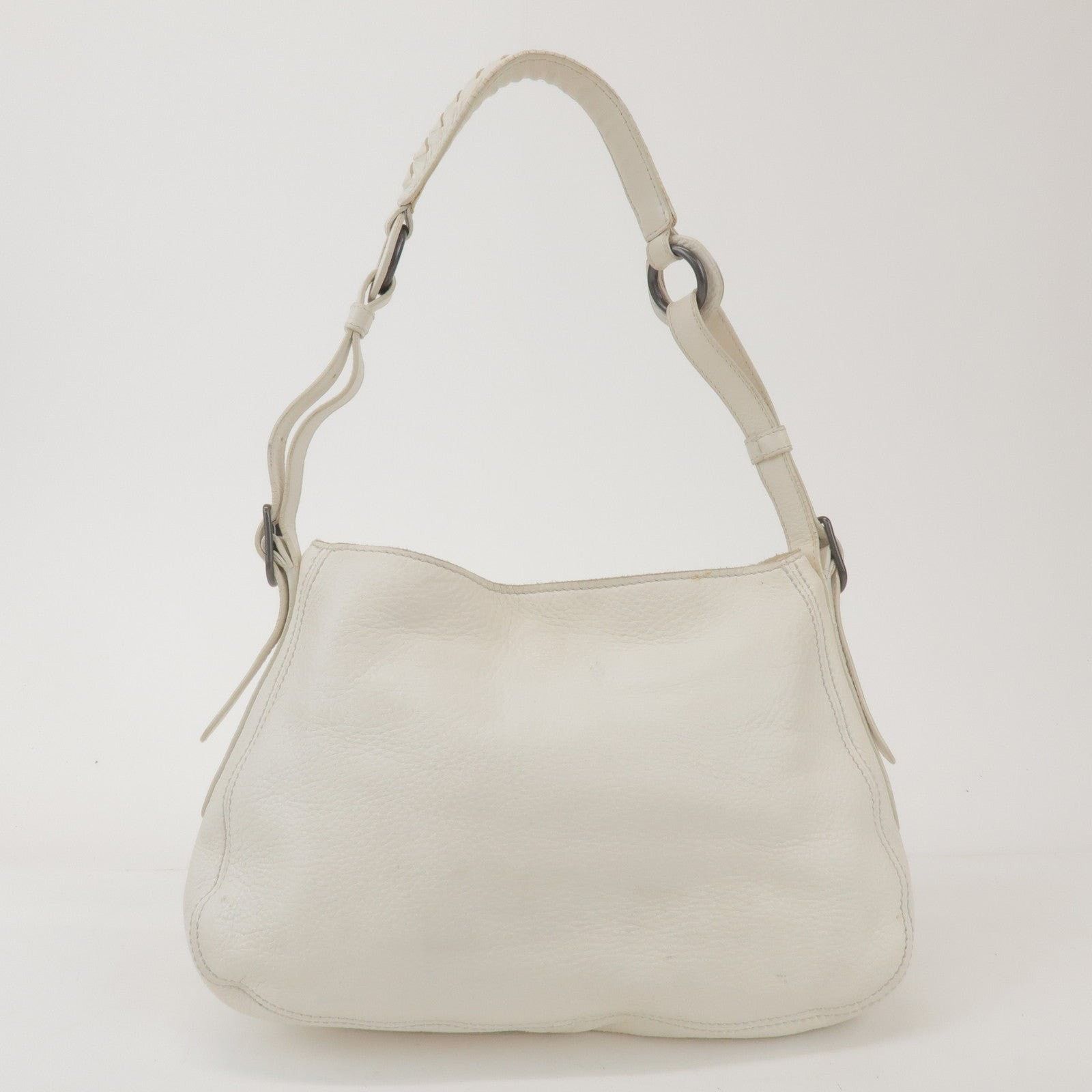 Bottega Veneta Bottega Veneta Cervo Leather Shoulder Bag White Size ONE SIZE - 2 Thumbnail