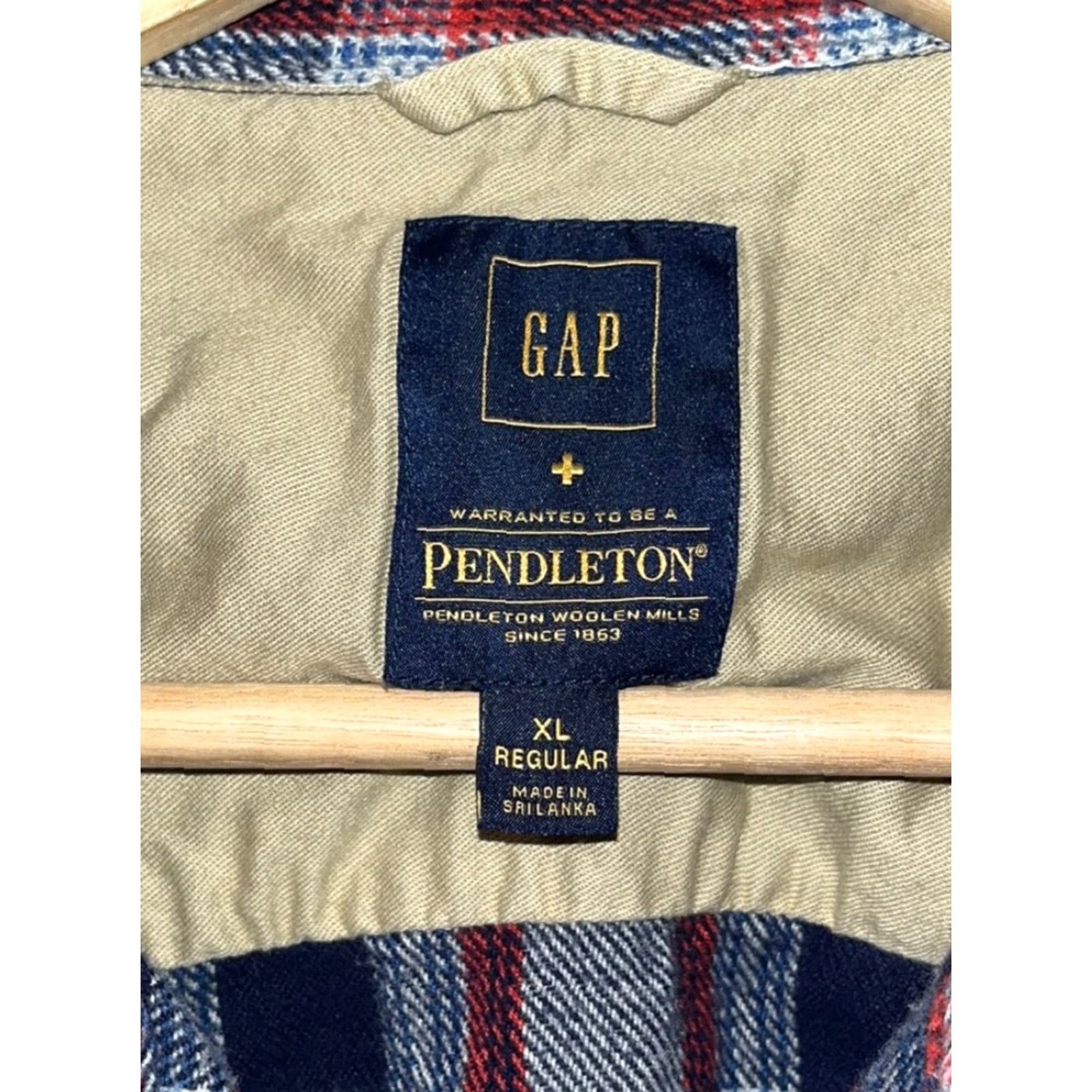Gap VINTAGE Gap x Pendleton Flannel Shirt Men XL Red Navy Plaid Cotton Double Pocket Size US XL / EU 56 / 4 - 7 Thumbnail