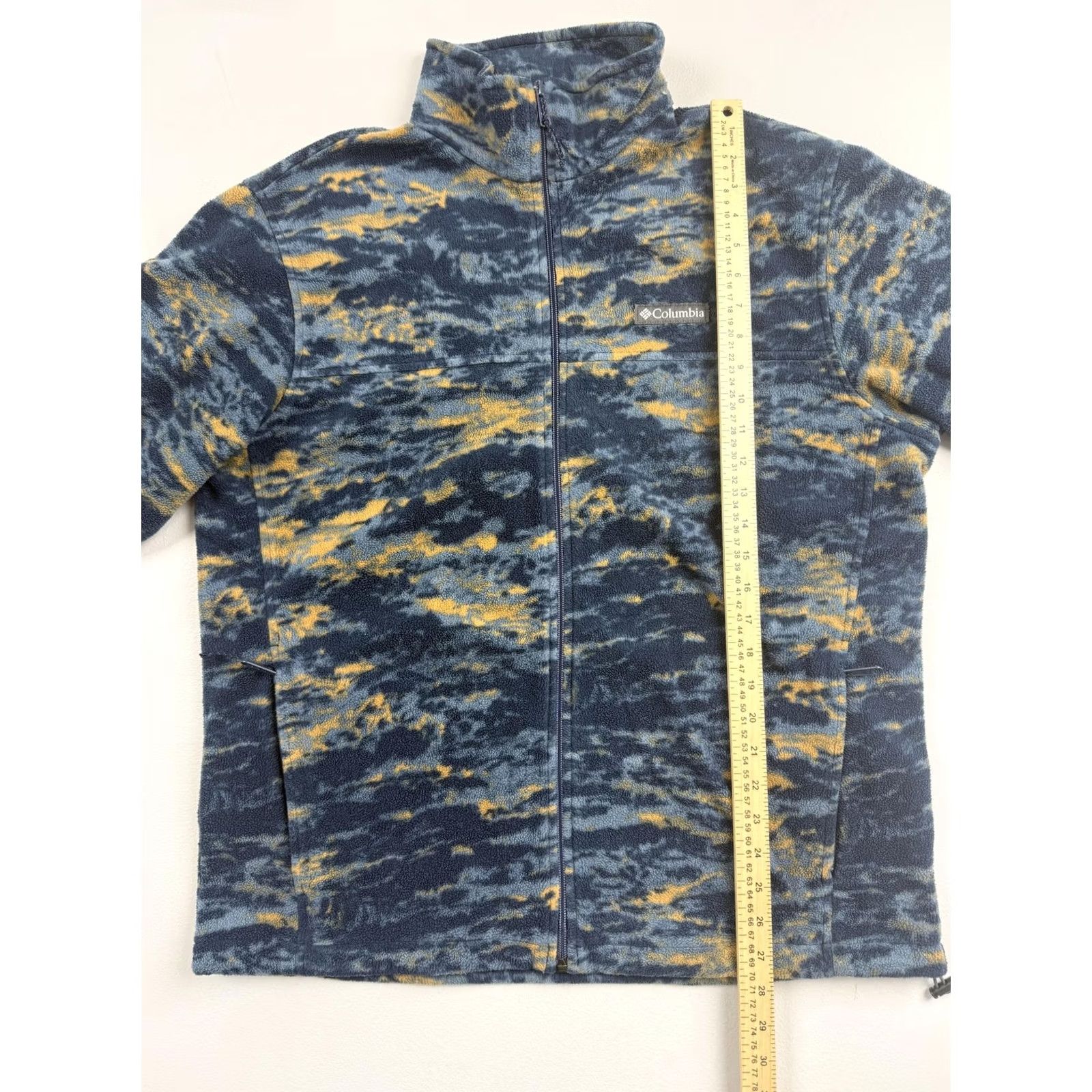 Vintage Columbia Jacket Mens Large Blue Camo Full Zip Fleece Hiking Outdoor Warm Size US L / EU 52-54 / 3 - 4 Thumbnail