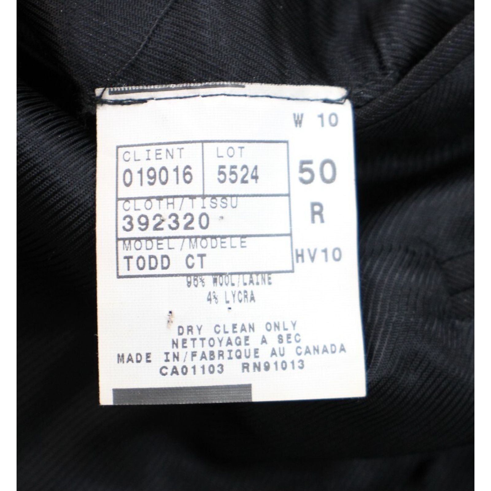 Jack Victor Blazer Men 50R Black Notch Lapel Single Breasted