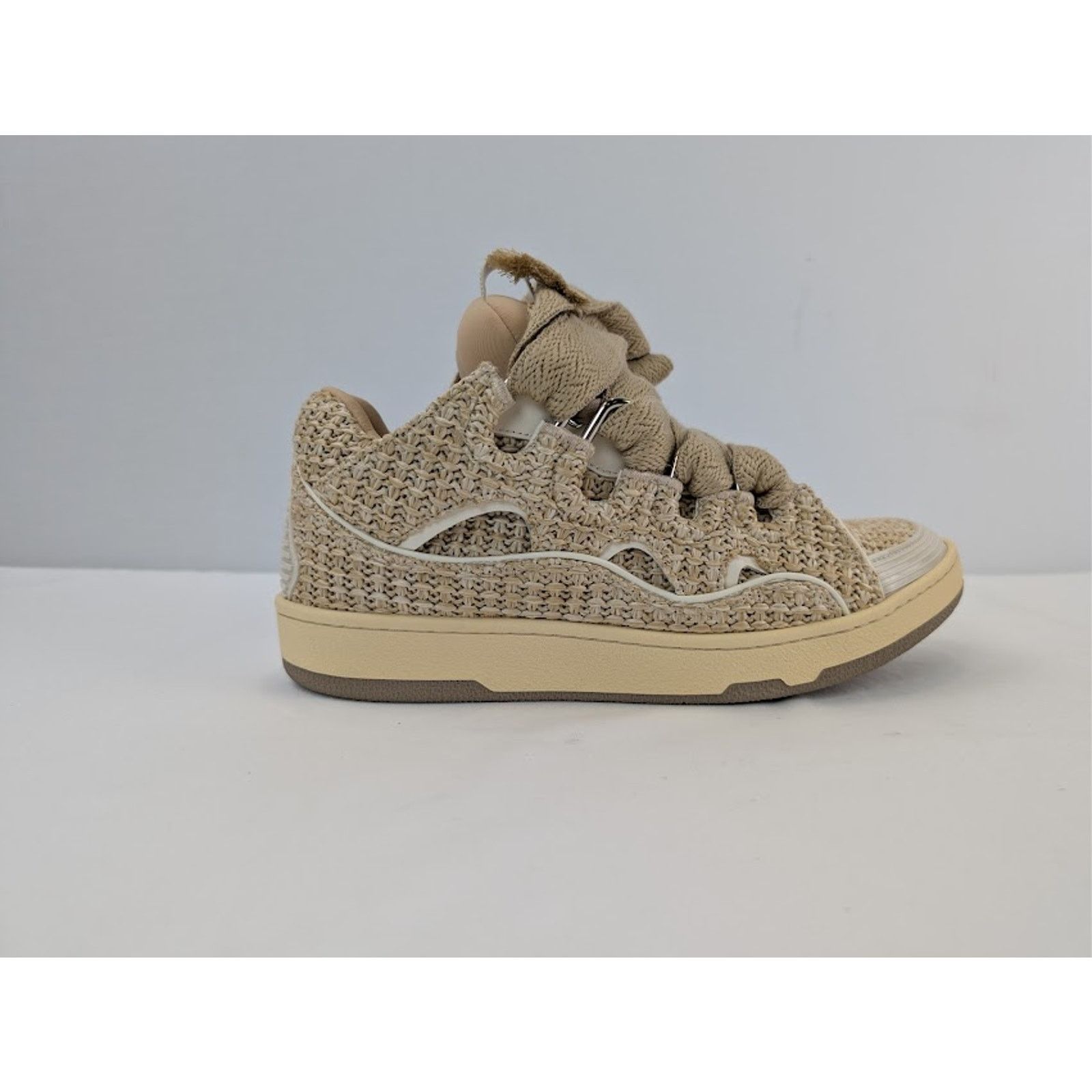 Lanvin o1rshd1 Curb Low Top Sneakers in 65 Natural Size US 13 / EU 46 - 4 Thumbnail
