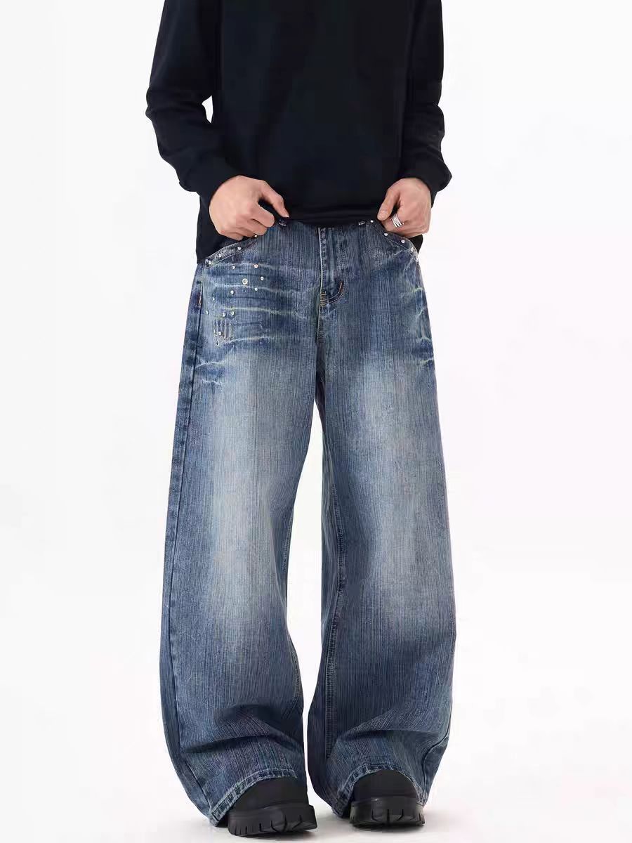 Other Relaxed-fit, rhinestone-embellished wide-leg jeans Size US 34 / EU 50 - 2 Thumbnail