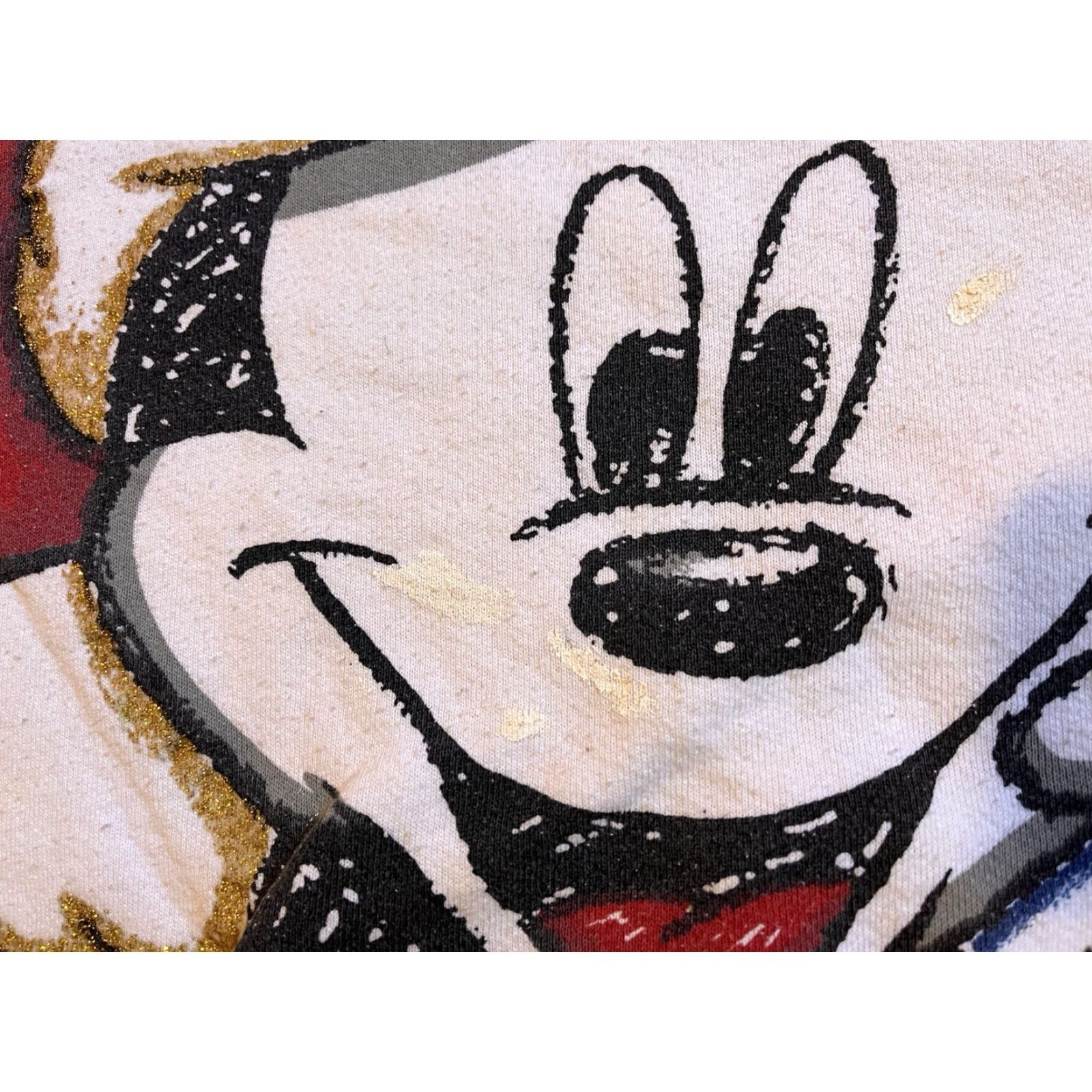 Vintage VINTAGE Mickey Mouse Jerry Leigh Christmas Sweatshirt Womens XL Graphic Print 90s Art Cartoon White Cotton Blend Size XL / US 12-14 / IT 48-50 - 3 Thumbnail