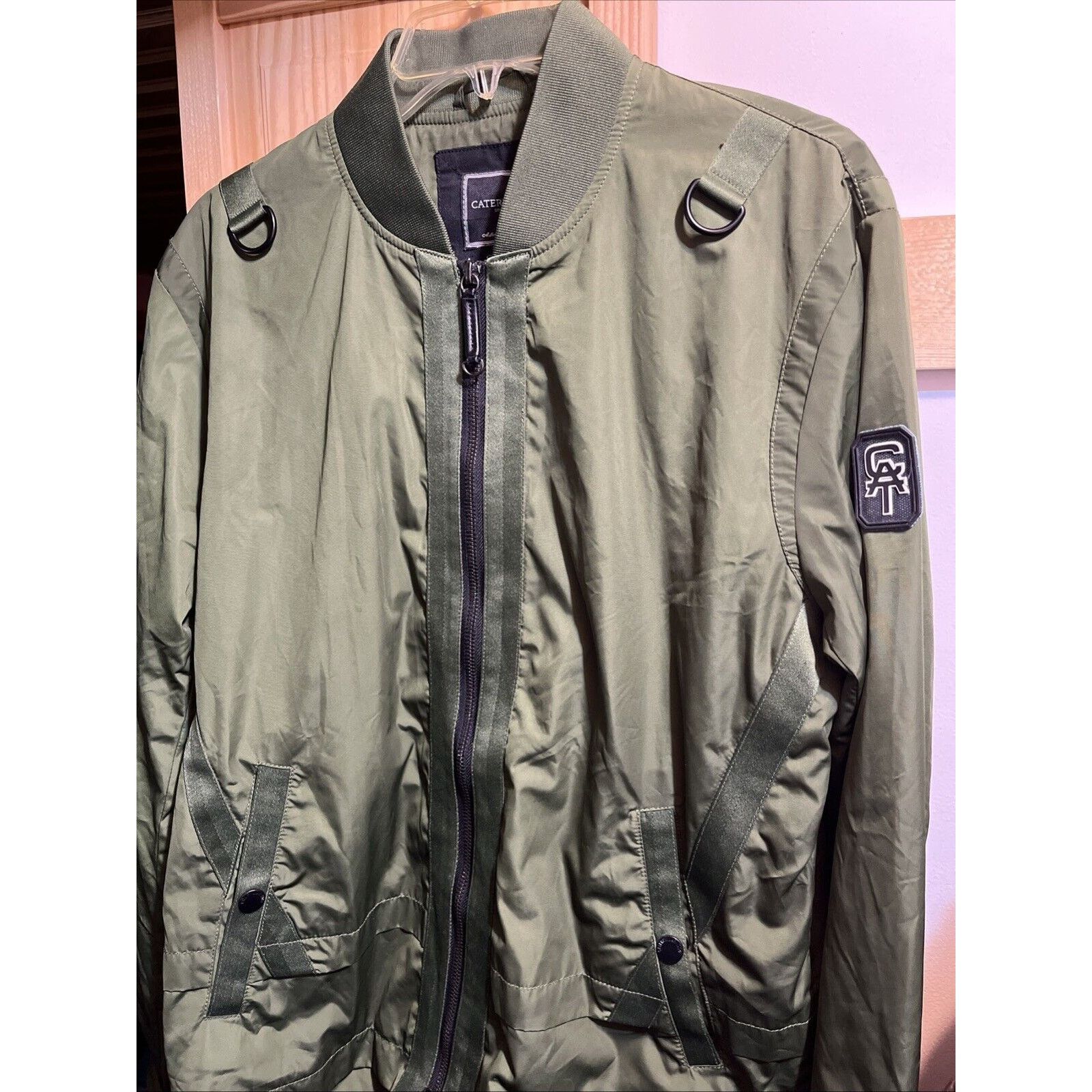Caterpillar Caterpillar Mens L Green Polyester Jacket LS Zip Windbreaker Size US L / EU 52-54 / 3 - 9 Thumbnail
