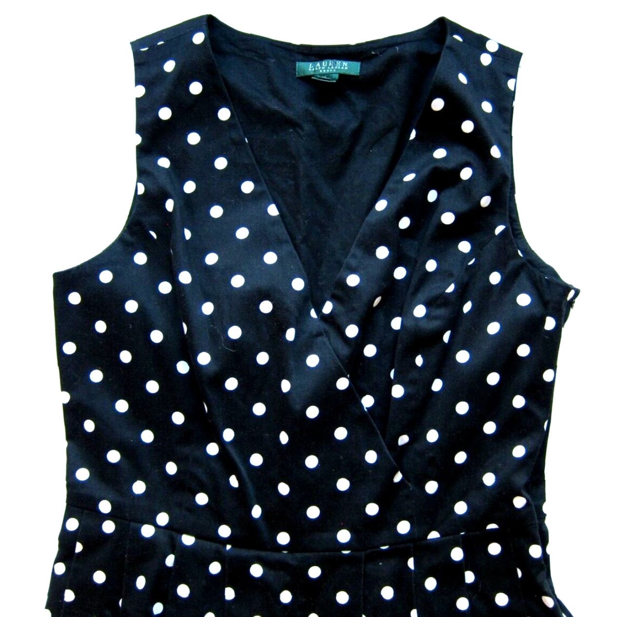 Ralph Lauren VINTAGE Ralph Lauren Green Label Black White Polka Dot Stretch Pleated Tank Dress 14 Size XL / US 12-14 / IT 48-50 - 3 Thumbnail