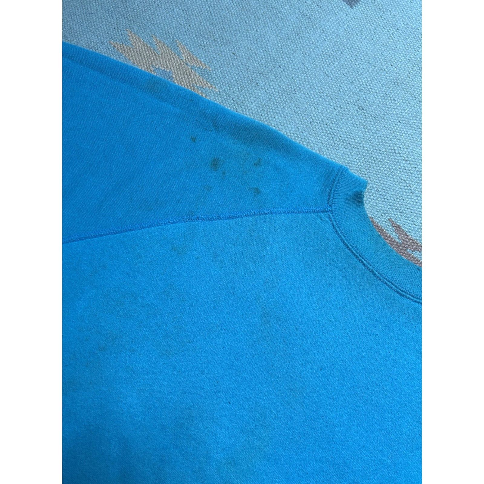 Altea VINTAGE 80s crewneck sweatshirt blank teal turquoise blue stained pullover XL Mens Sweatshirt Size US XL / EU 56 / 4 - 4 Thumbnail
