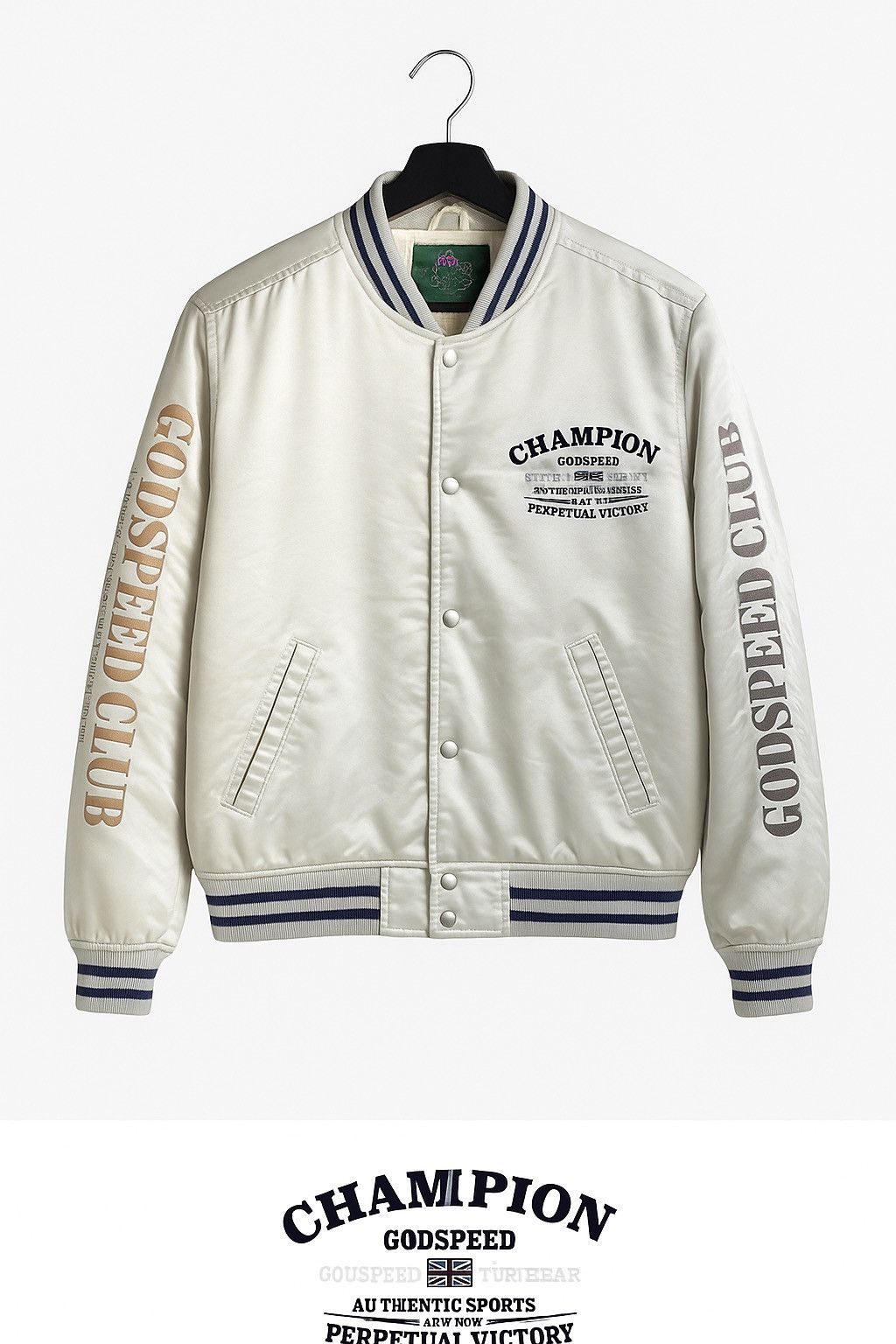 Godspeed Vintage British Club “Godspeed Champion” Satin Bomber Jacket Size US L / EU 52-54 / 3 - 2 Thumbnail