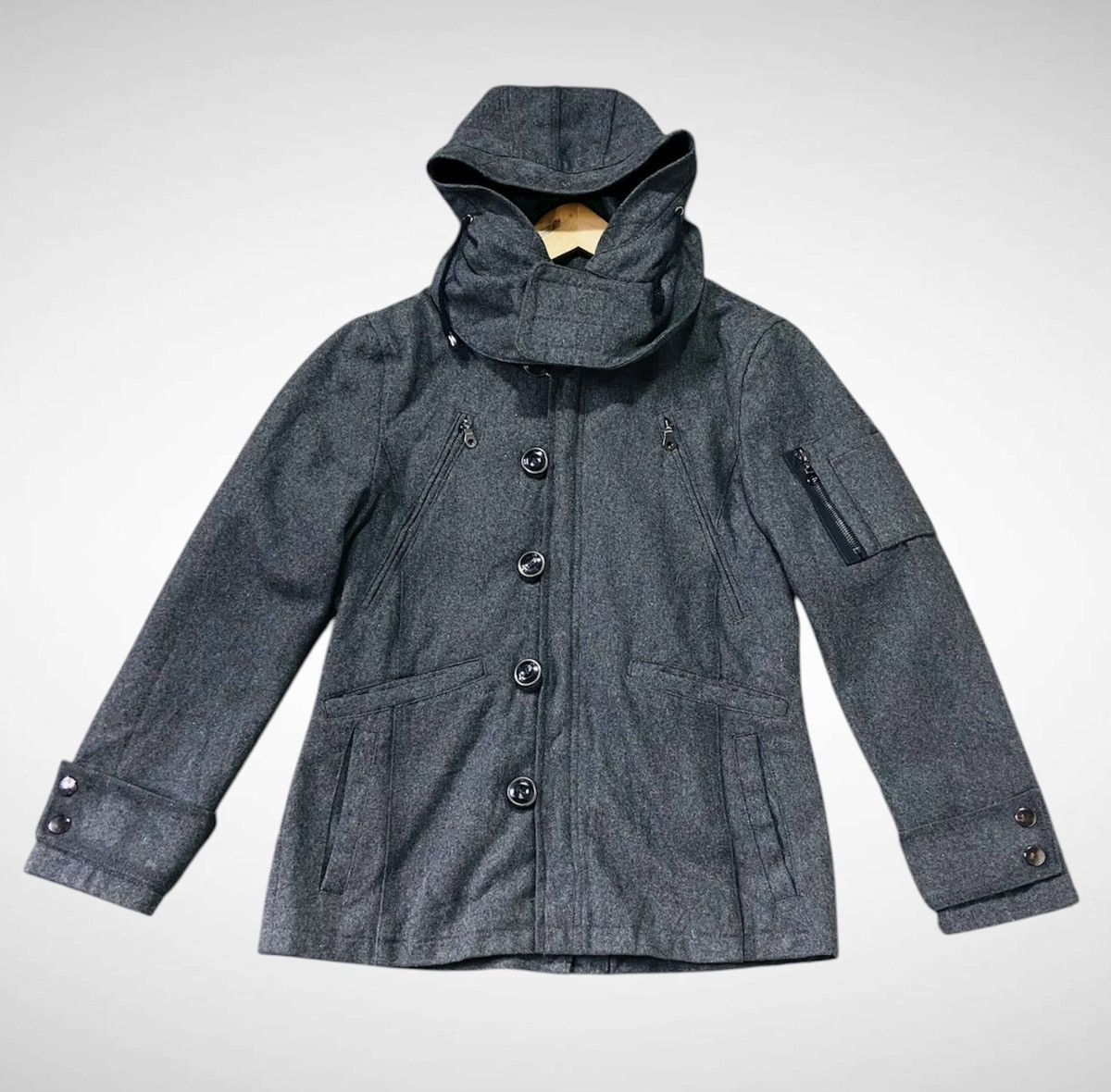semanticdesign Semantic Design Multipocket Hoodie Wool Jacket Size M / US 6-8 / IT 42-44 - 3 Thumbnail