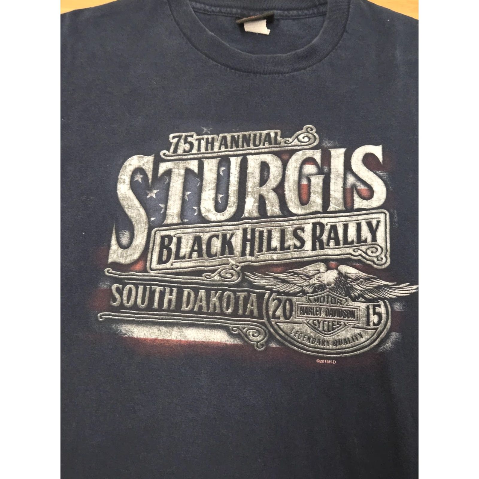 Harley Davidson VINTAGE Harley-Davidson Sturgis Black Hills Rally Shirt Mens XL Blue 2015 Biker Size US XL / EU 56 / 4 - 2 Thumbnail