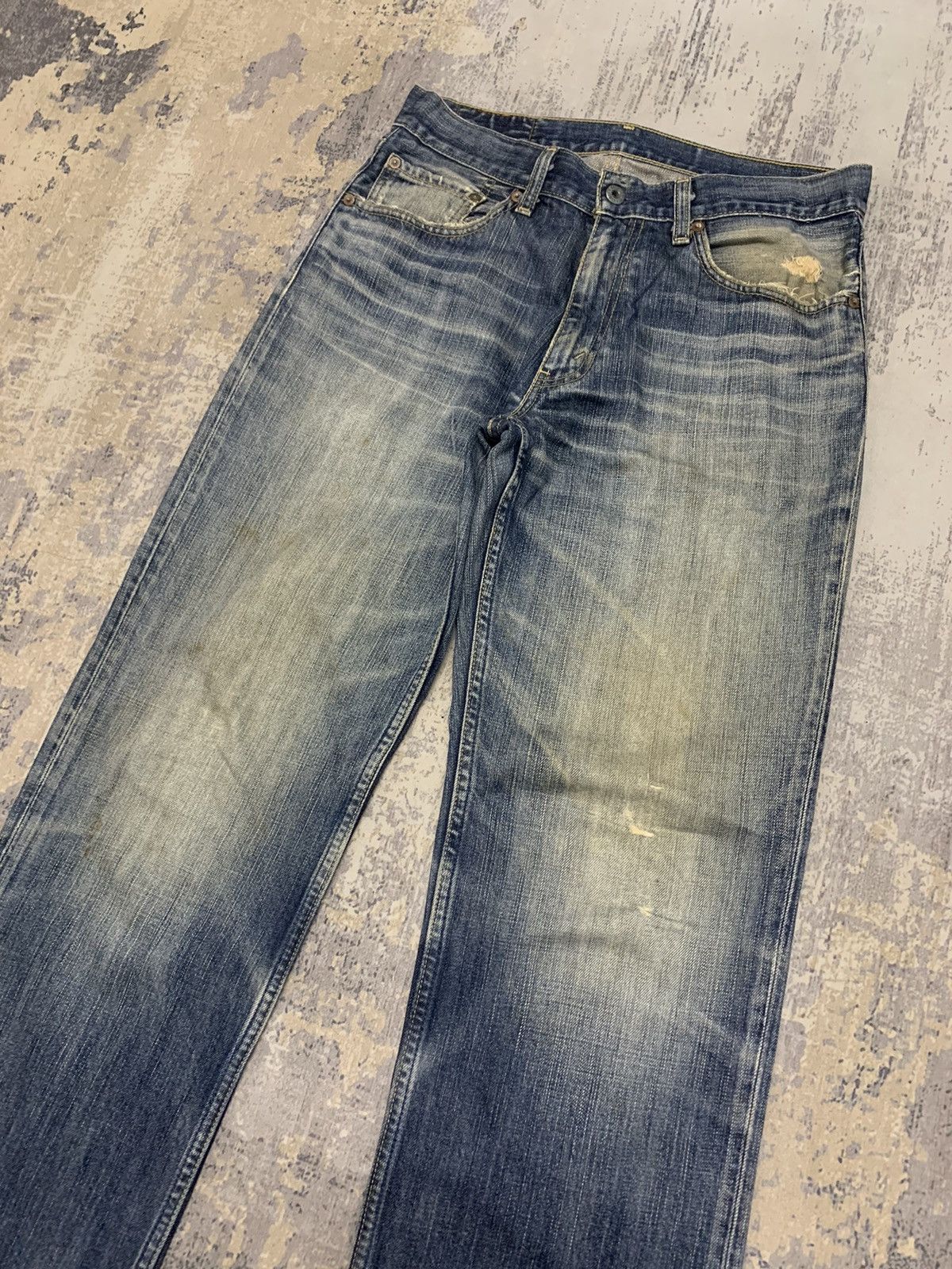 Levi's LEVIS 502 STONE WASH DISTRESSED DENIM JEANS Size US 31 - 3 Thumbnail