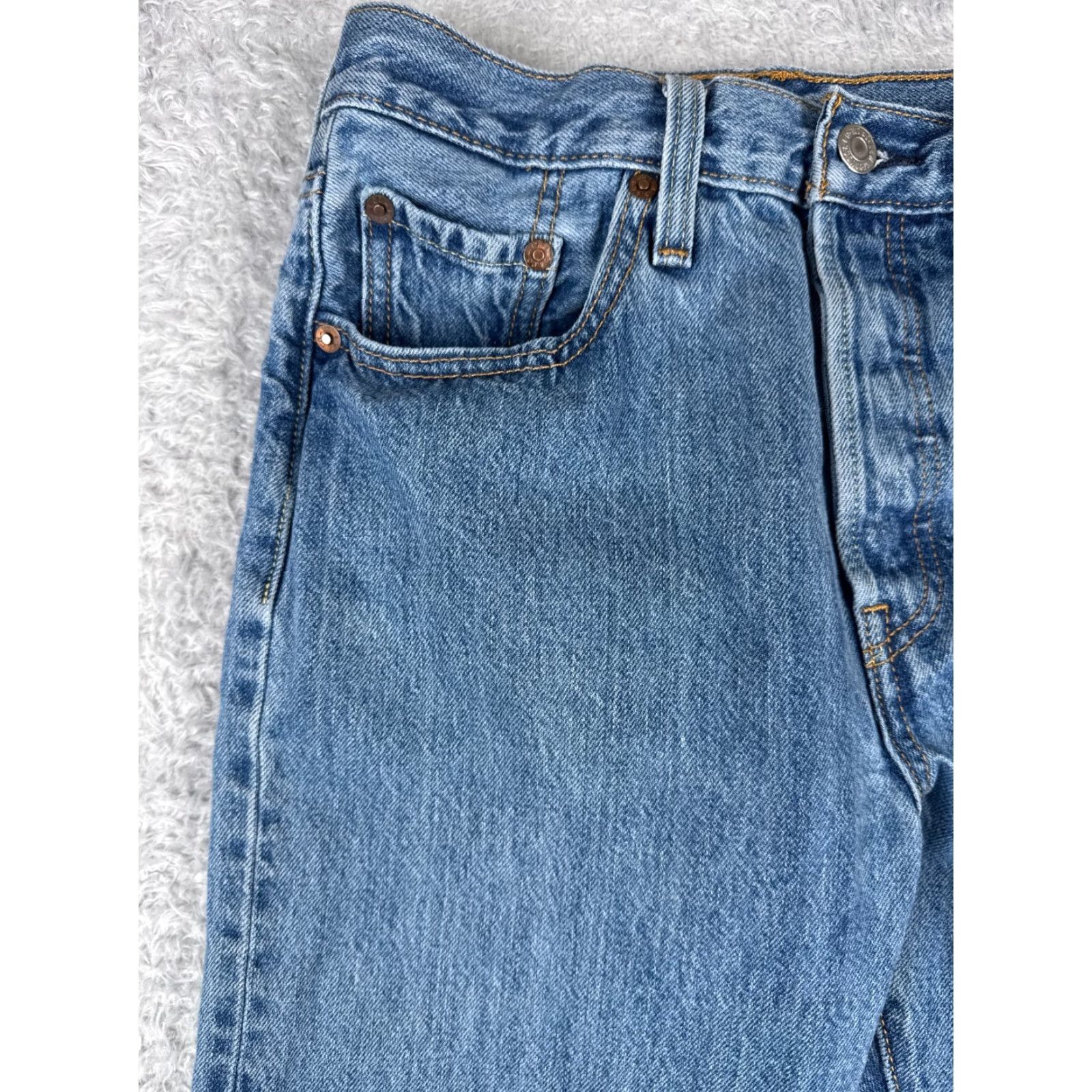 Levi's 501 Skinny Jeans Women Blue Denim Size 25 Retro Cotton Distressed Stretch Slim Fit