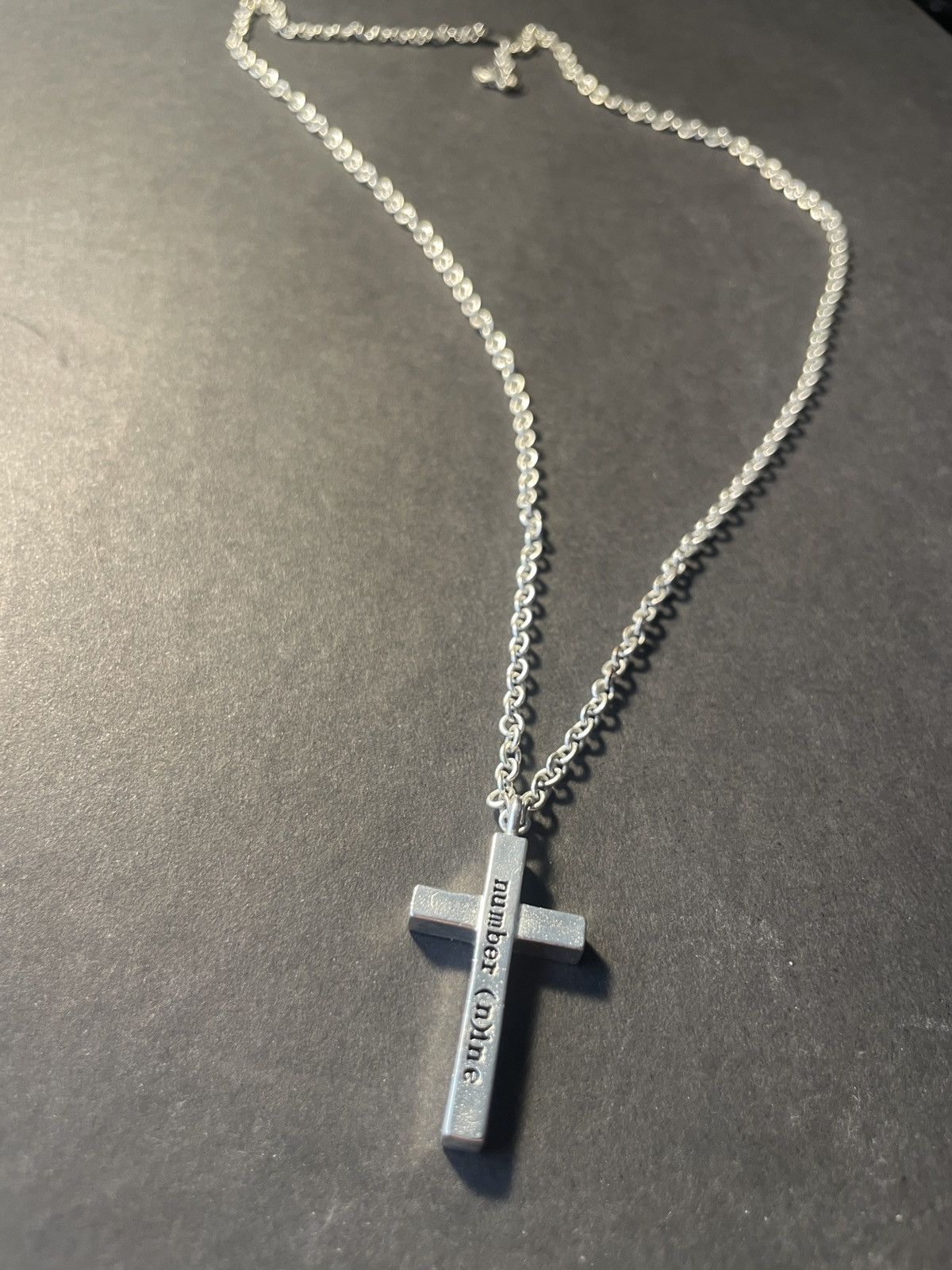 Pre-owned Number N Ine S/s 2001 “time Migration” Cross Necklace In Silver
