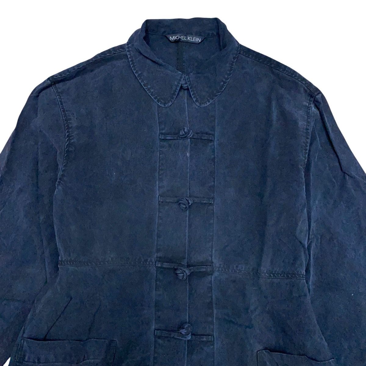 Le Grande Bleu (L.G.B.) MICHEL KLEIN ASYMMETRICAL CHINESE BUTTON LINEN JACKET BLACK Size M / US 6-8 / IT 42-44 - 2 Thumbnail